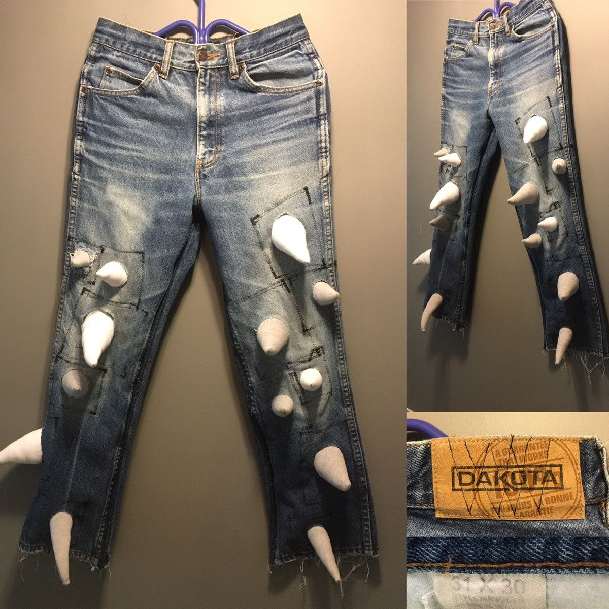 Handmade Horned denim jeans Size US 30 / EU 46 - 1 Thumbnail