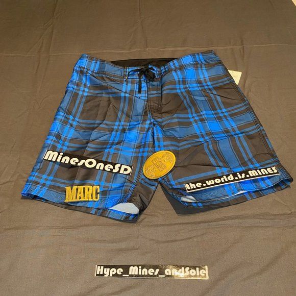 Stussy NEW Stussy Water Swim Shorts Blue Plaid - Waist 36 Size US 36 / EU 52 - 1 Thumbnail