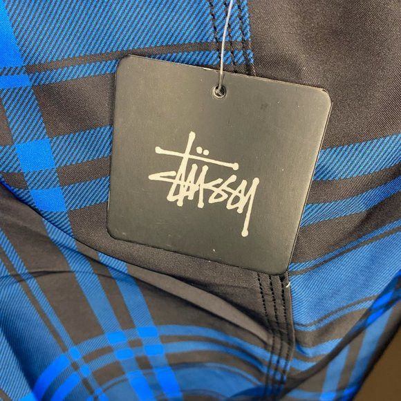 Stussy NEW Stussy Water Swim Shorts Blue Plaid - Waist 36 Size US 36 / EU 52 - 9 Thumbnail