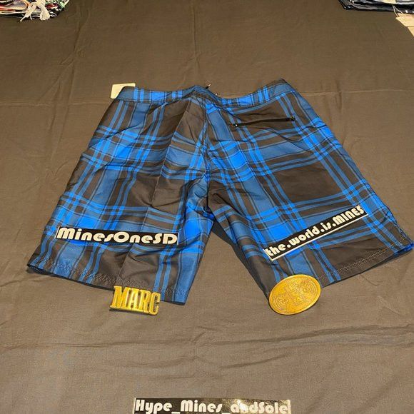 Stussy NEW Stussy Water Swim Shorts Blue Plaid - Waist 36 Size US 36 / EU 52 - 2 Thumbnail