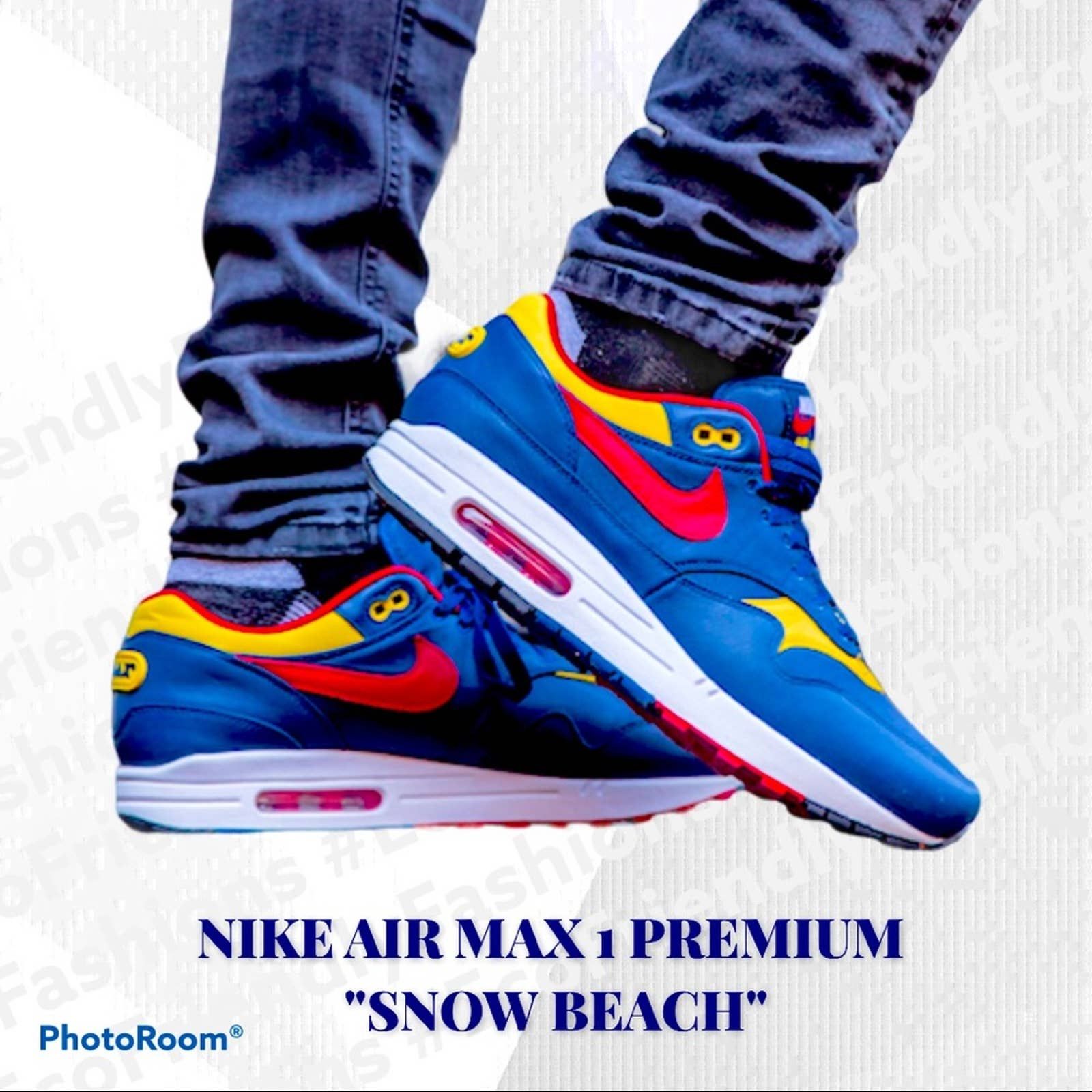 Nike Nike Men s Blue Air Max 1 snow Beach Polo Sz 10 Grailed