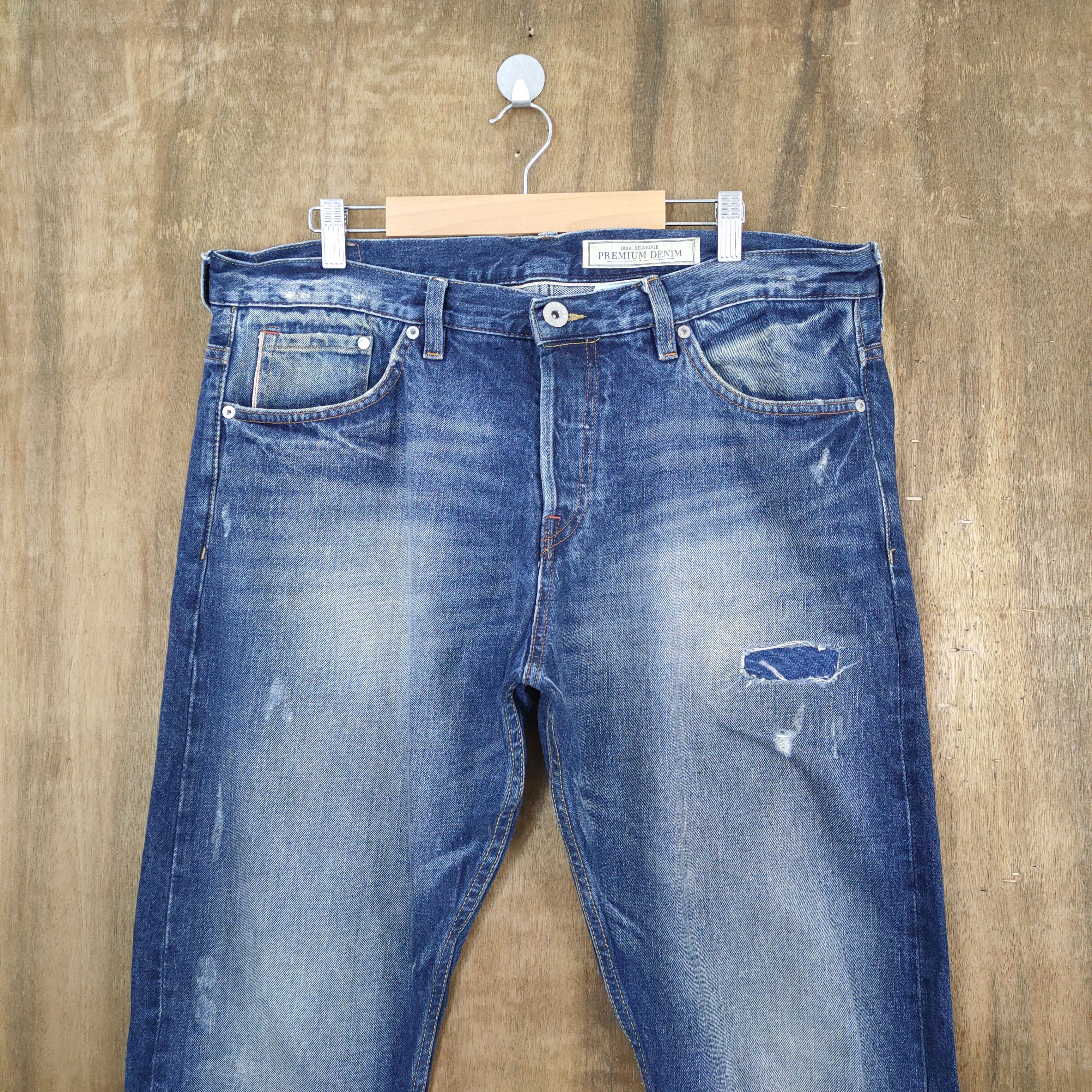 Japanese Brand × StraightFaded FADED DISTRESSED KNEE PREMIUM SKINNY DENIM Size US 36 / EU 52 - 2 Thumbnail
