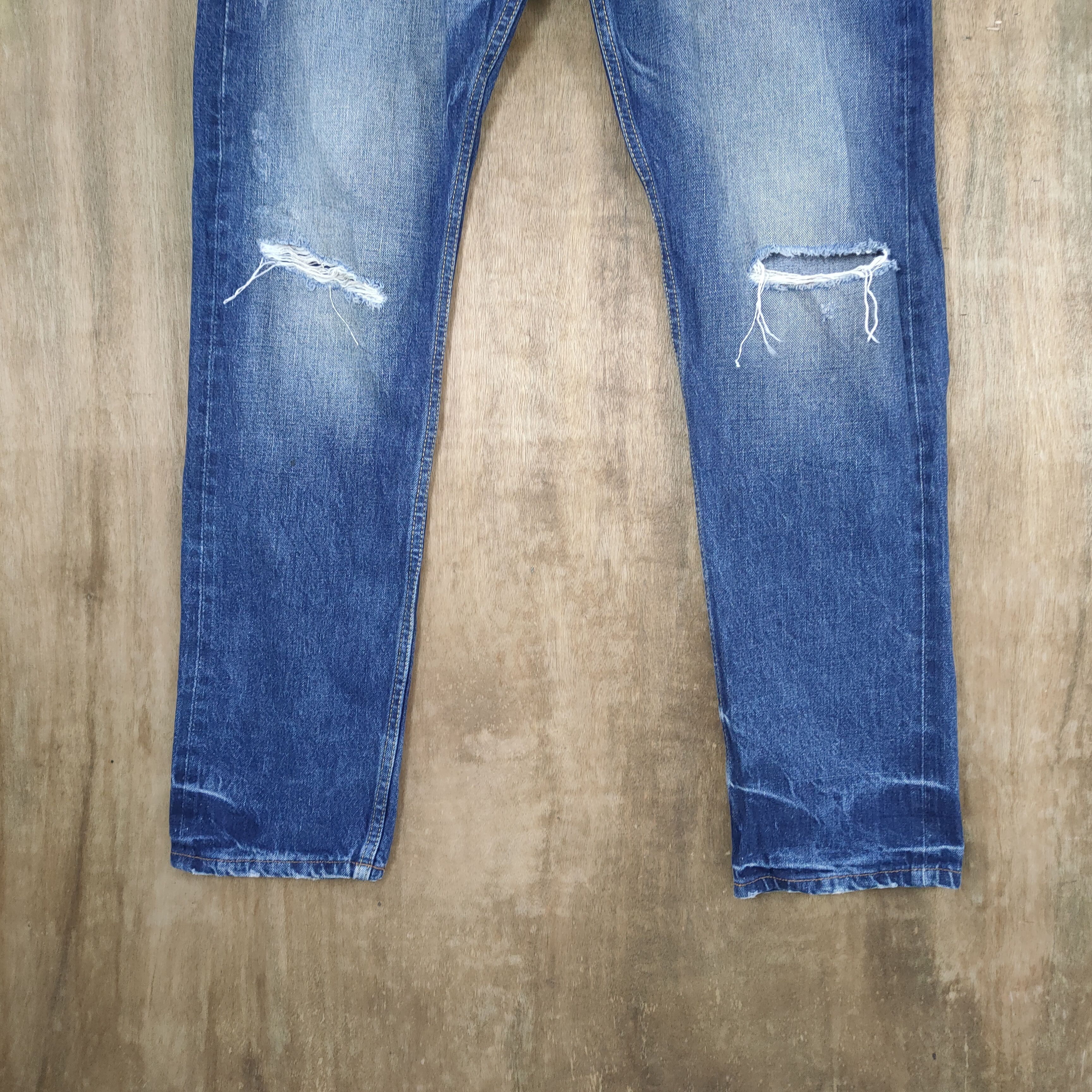 Japanese Brand × StraightFaded FADED DISTRESSED KNEE PREMIUM SKINNY DENIM Size US 36 / EU 52 - 3 Thumbnail