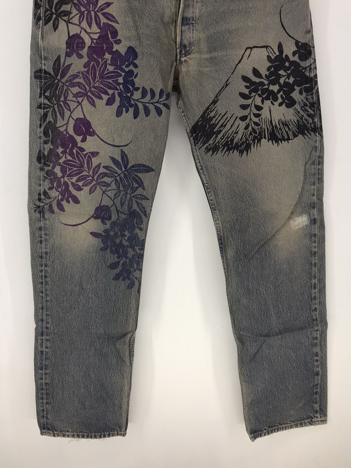 Vintage Vintage Mount Fuji Floral Motif Print Jeans Size US 35 - 3 Thumbnail