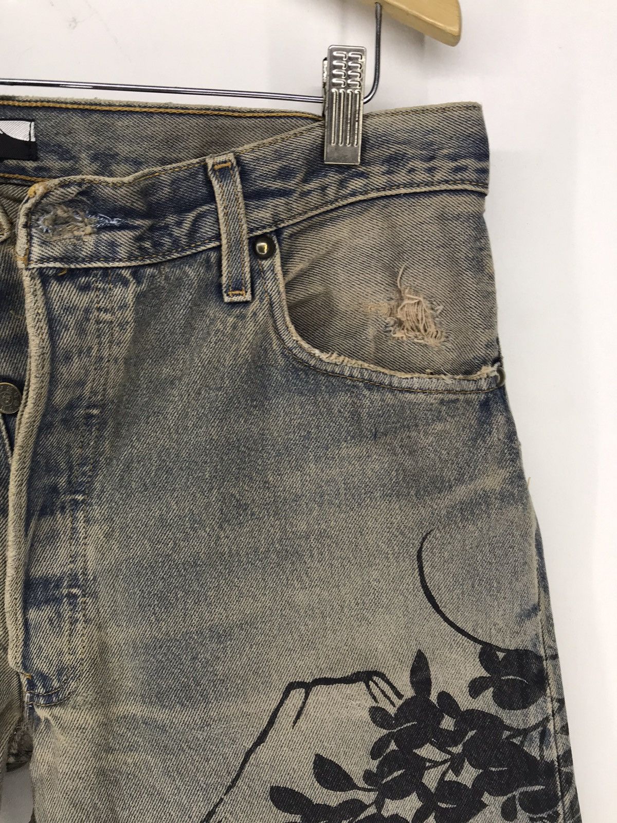 Vintage Vintage Mount Fuji Floral Motif Print Jeans Size US 35 - 5 Thumbnail