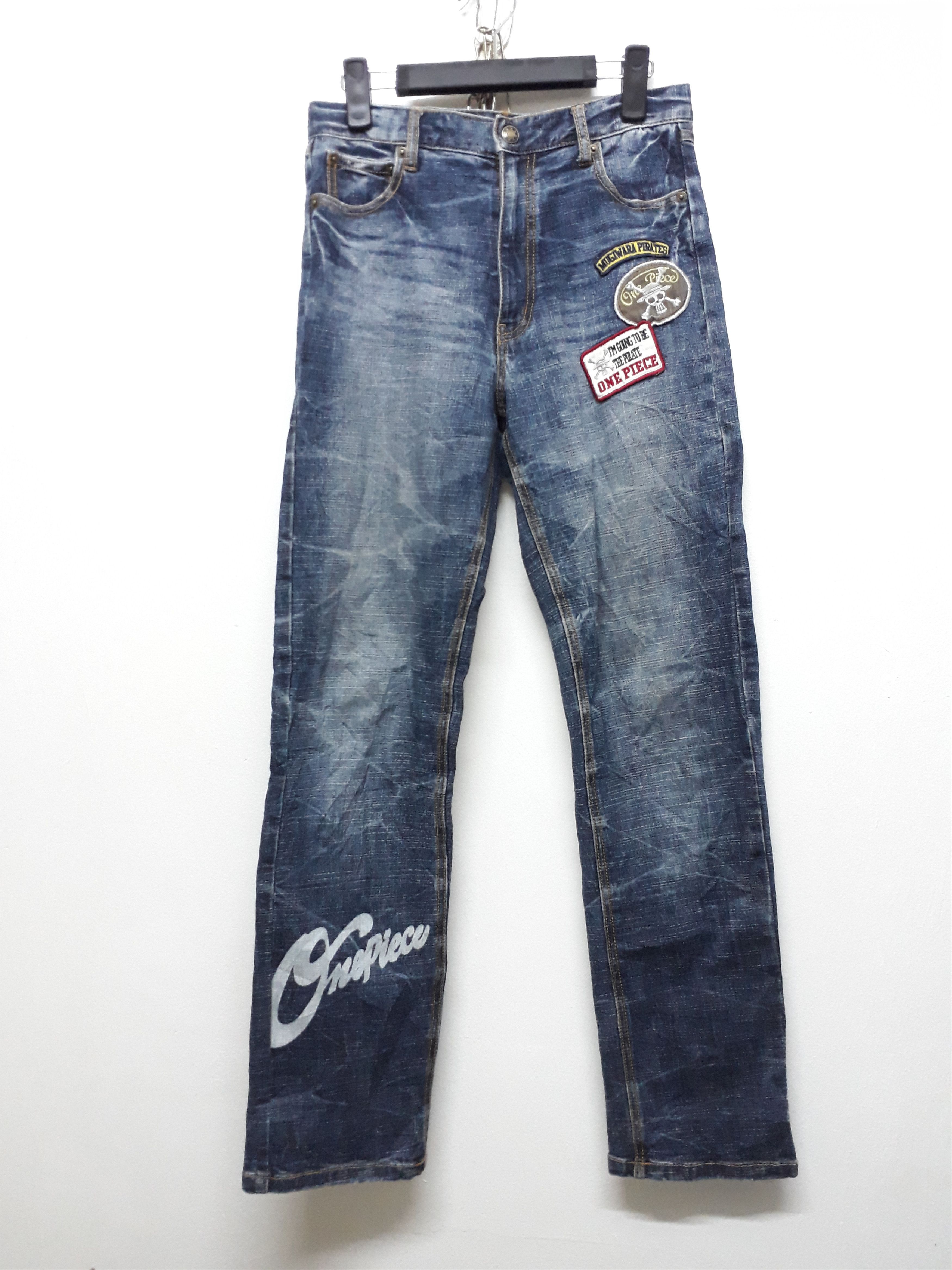 One Piece ONE PIECE Mugiwara Pirates Japanese Denim Pants Size US 29 - 1 Thumbnail