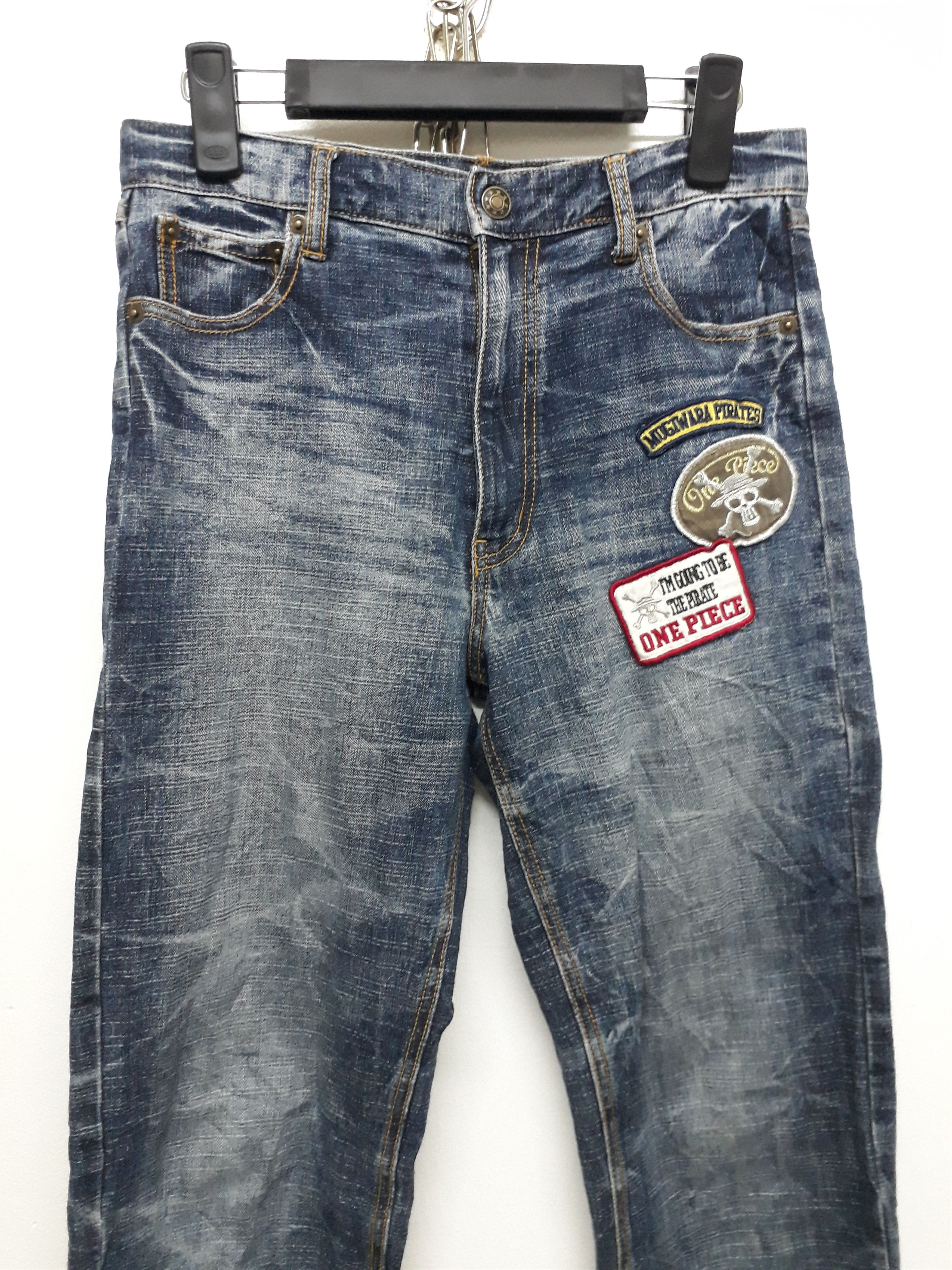 One Piece ONE PIECE Mugiwara Pirates Japanese Denim Pants Size US 29 - 2 Thumbnail