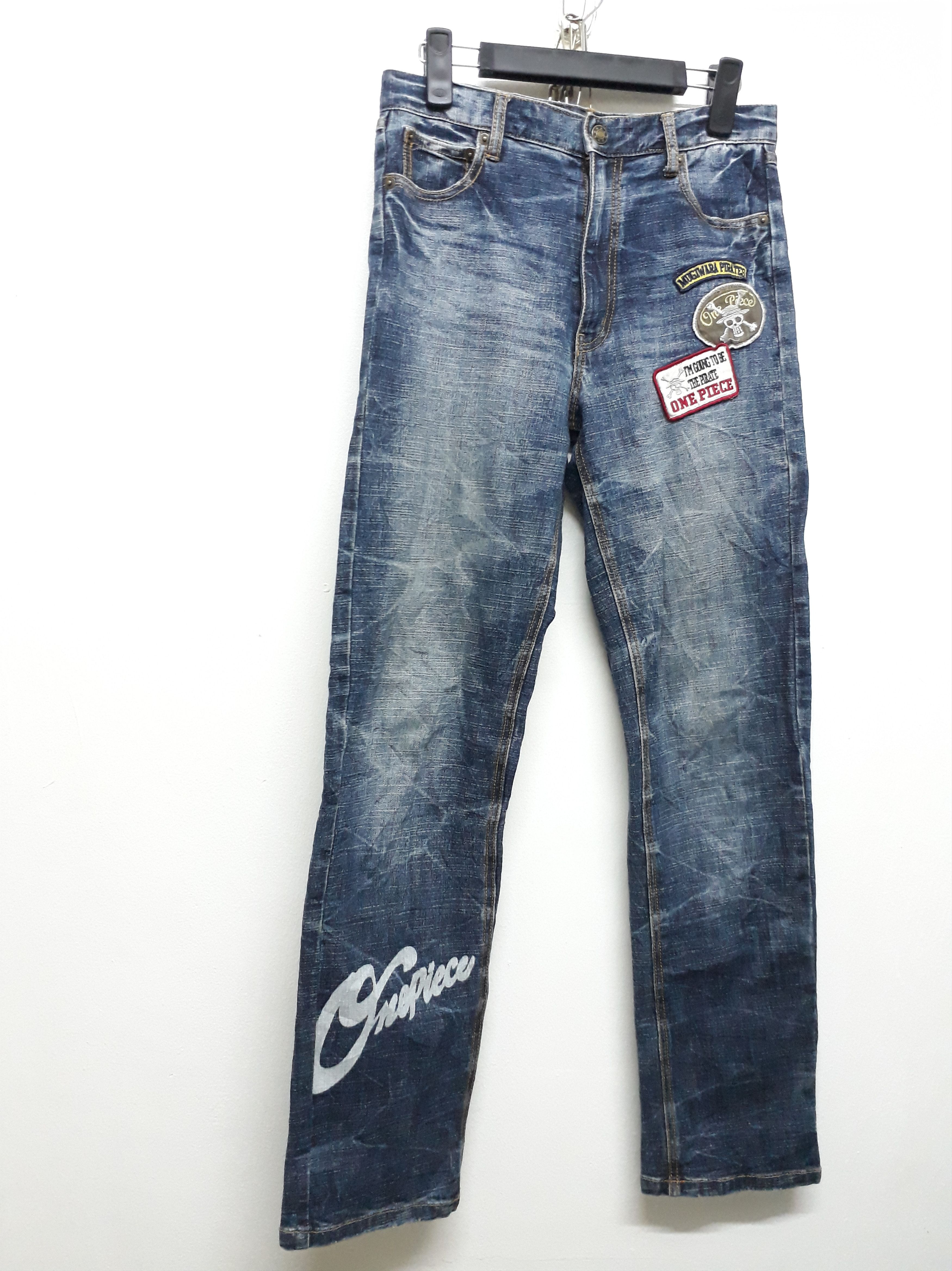 One Piece ONE PIECE Mugiwara Pirates Japanese Denim Pants Size US 29 - 5 Thumbnail