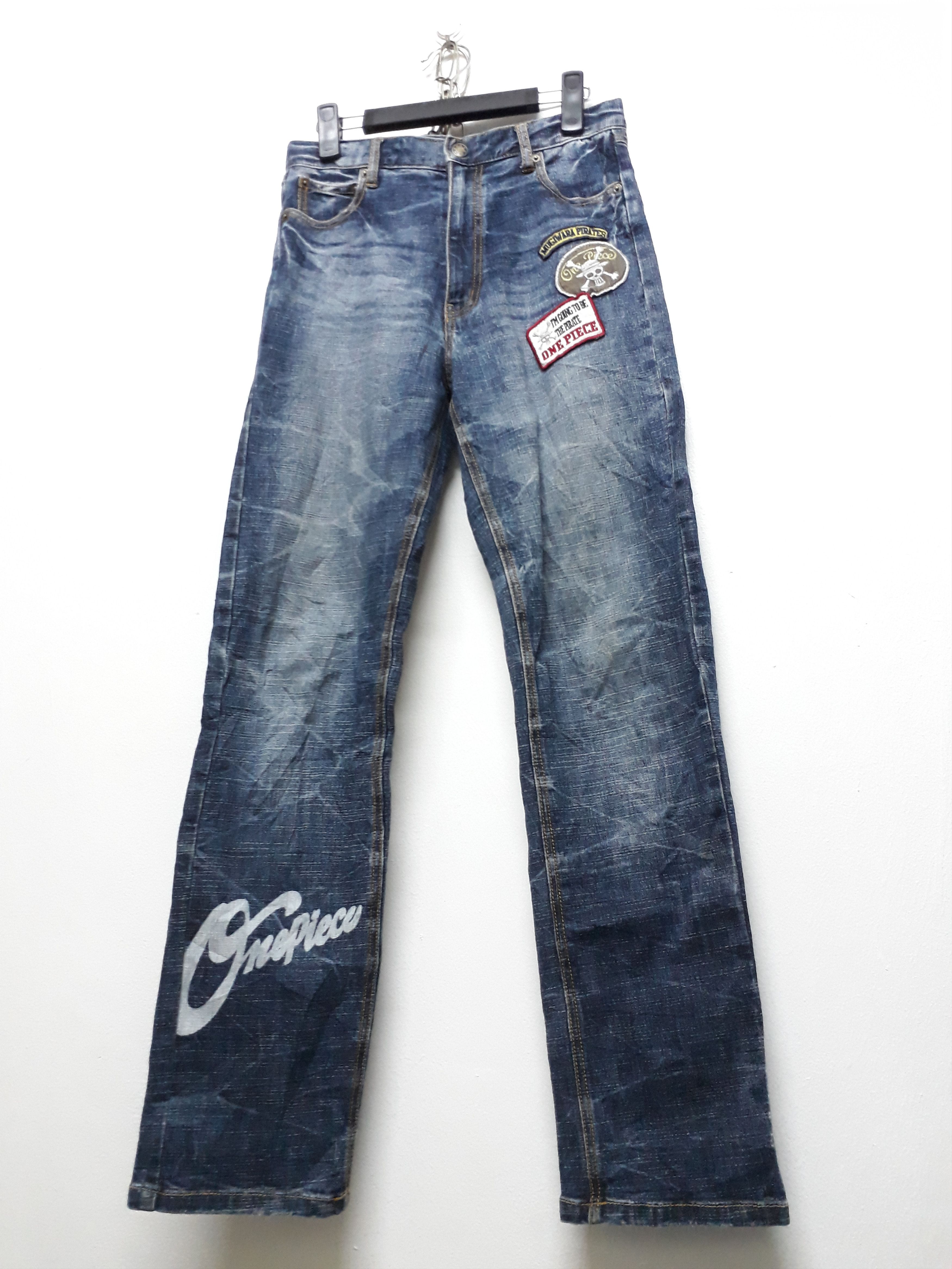 One Piece ONE PIECE Mugiwara Pirates Japanese Denim Pants Size US 29 - 4 Thumbnail