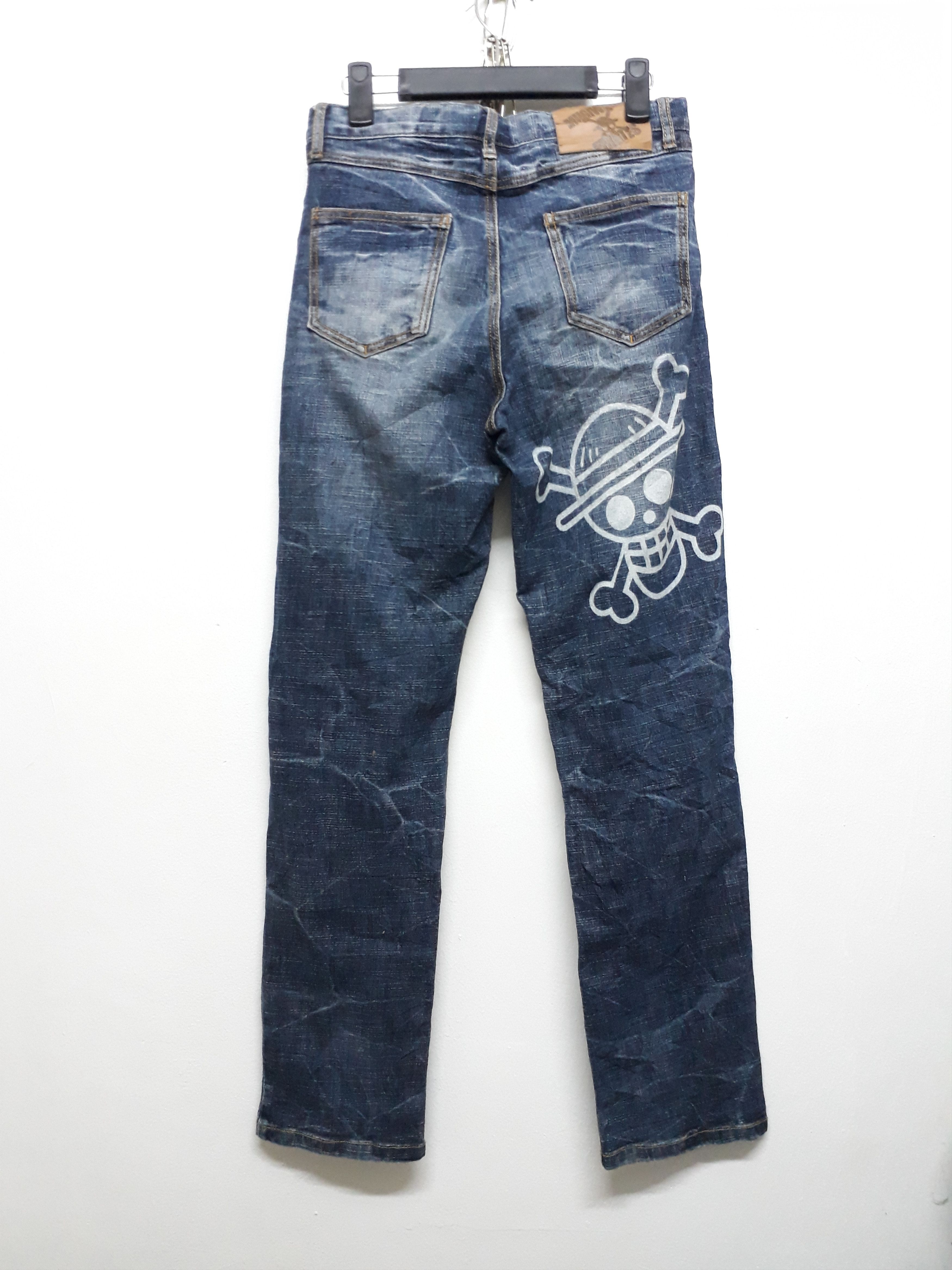 One Piece ONE PIECE Mugiwara Pirates Japanese Denim Pants Size US 29 - 3 Thumbnail