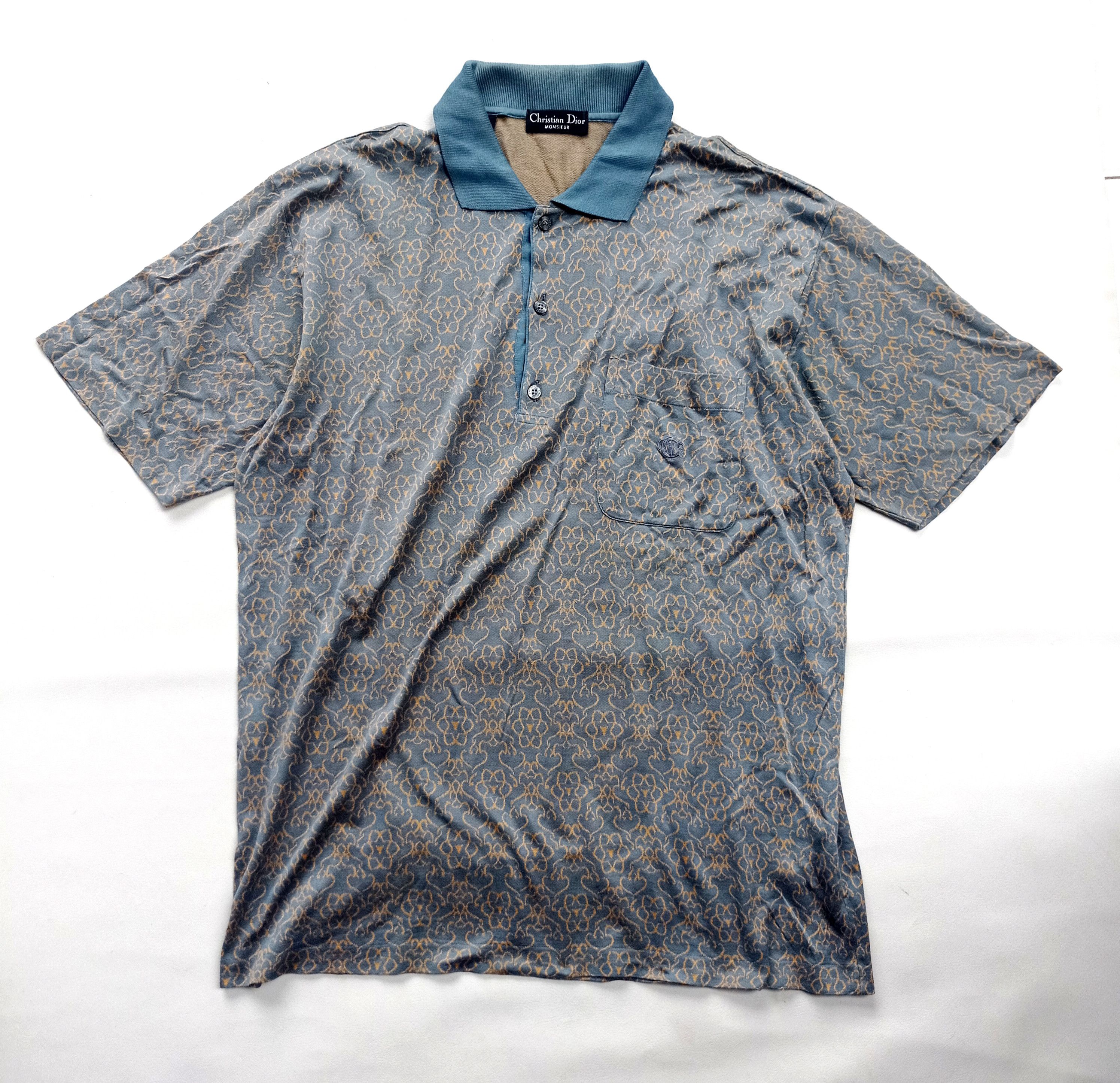 Christian Dior Monsieur 90s christian dior jacquard pattern polo shirt Size US L / EU 52-54 / 3 - 1 Thumbnail