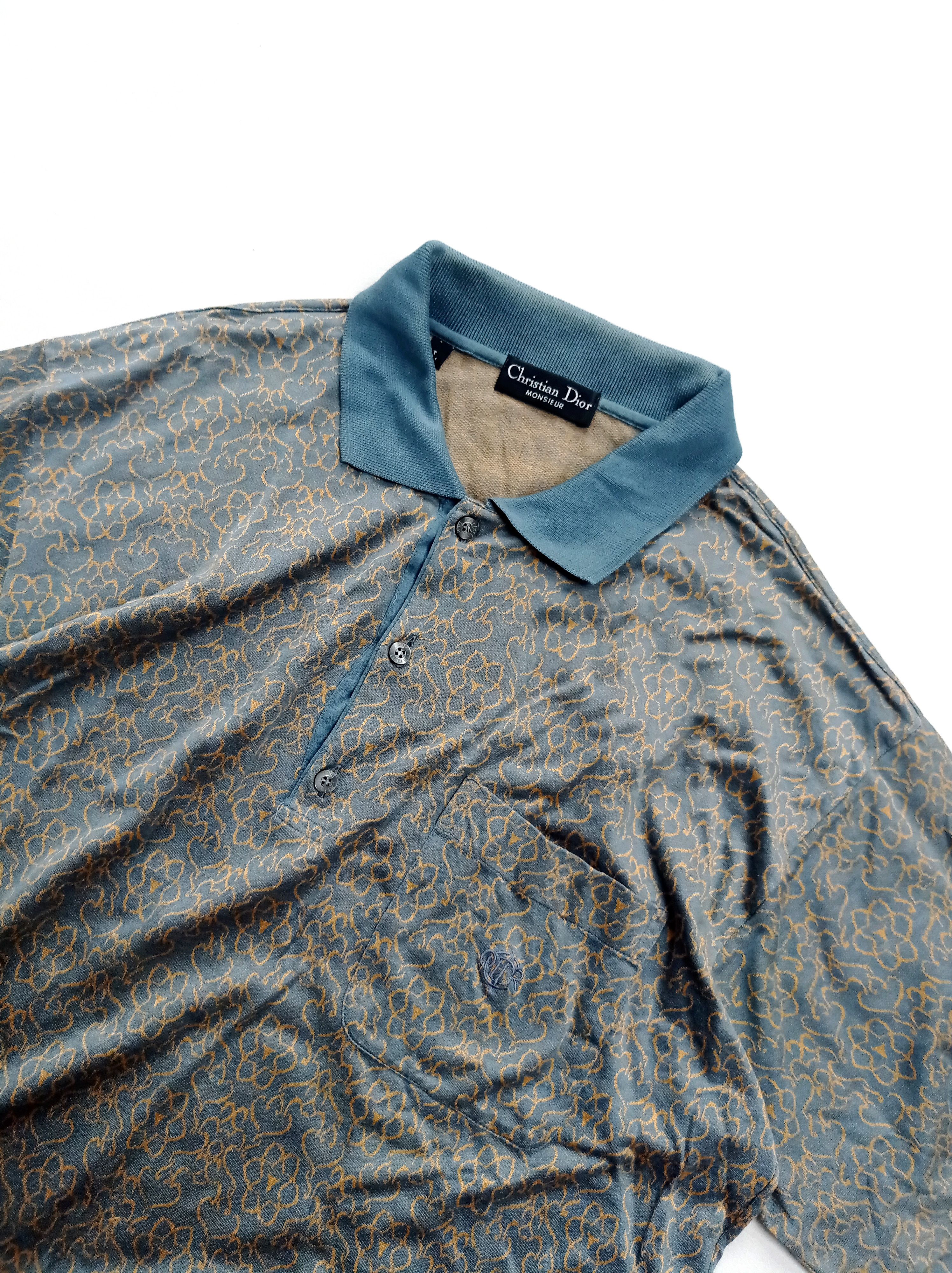 Christian Dior Monsieur 90s christian dior jacquard pattern polo shirt Size US L / EU 52-54 / 3 - 2 Thumbnail