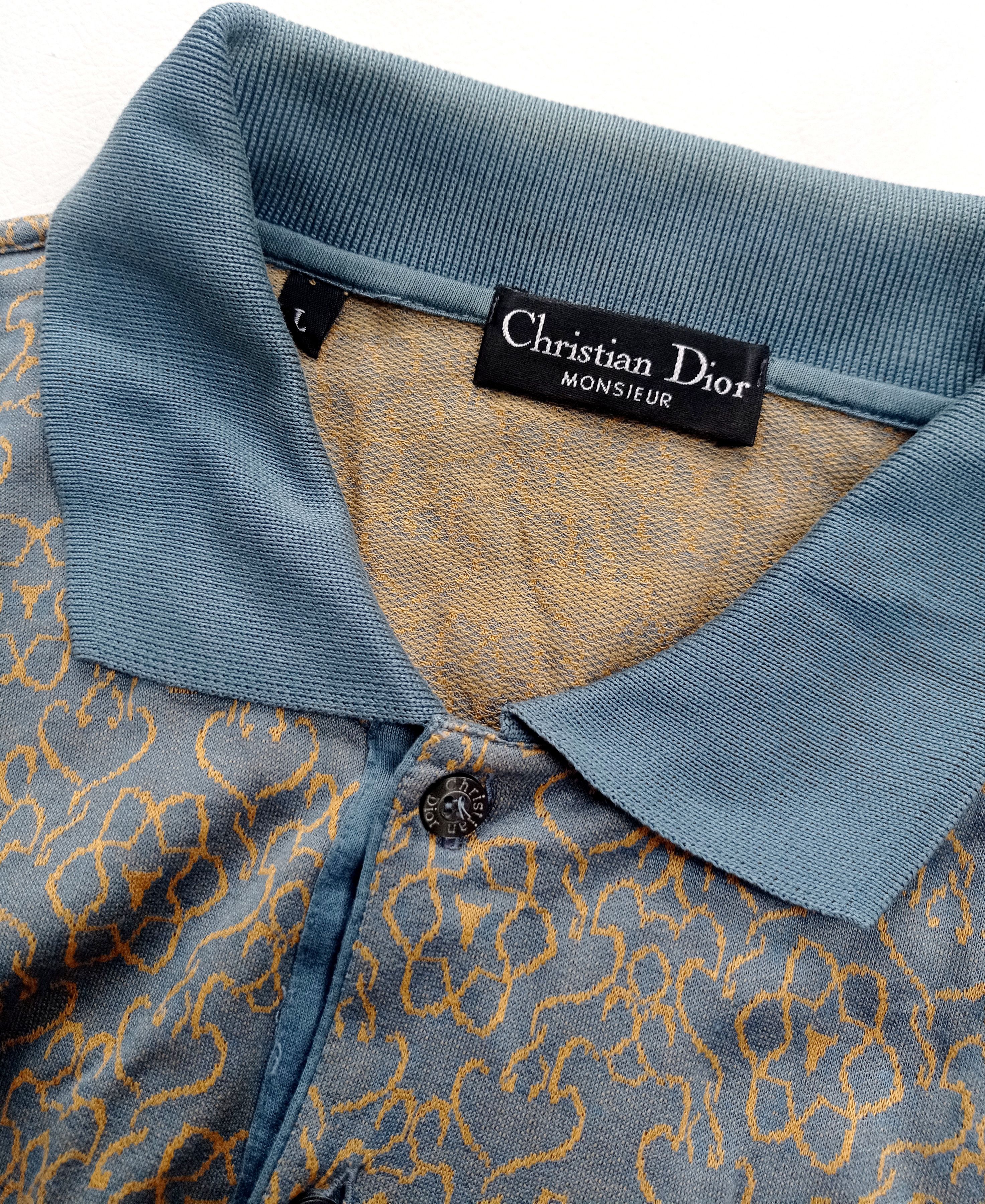 Christian Dior Monsieur 90s christian dior jacquard pattern polo shirt Size US L / EU 52-54 / 3 - 3 Thumbnail