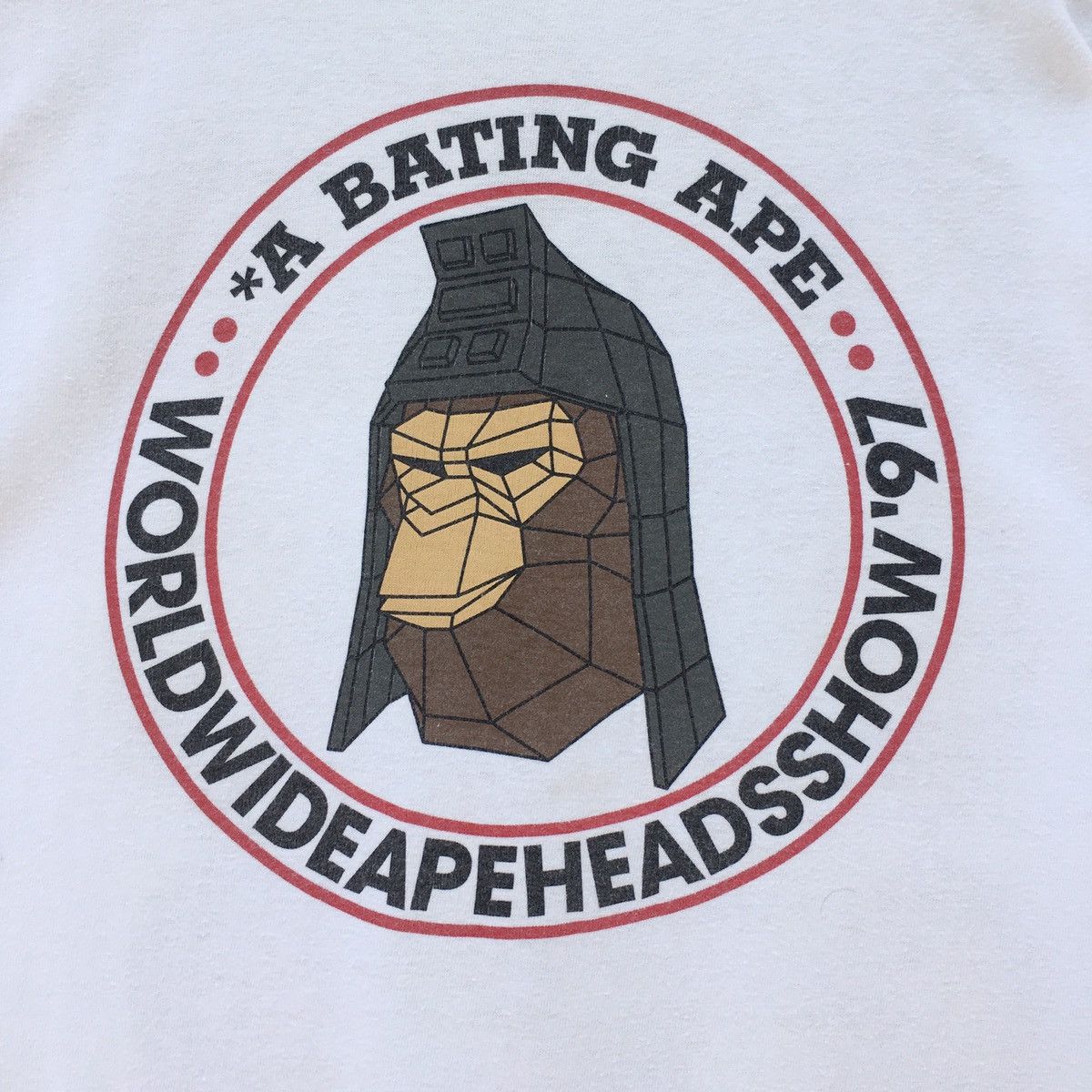 Bape × Vintage Vintage A BATHING APE WORLDWIDE APE HEAD SHOW HANES T-Shirt Size US S / EU 44-46 / 1 - 3 Thumbnail