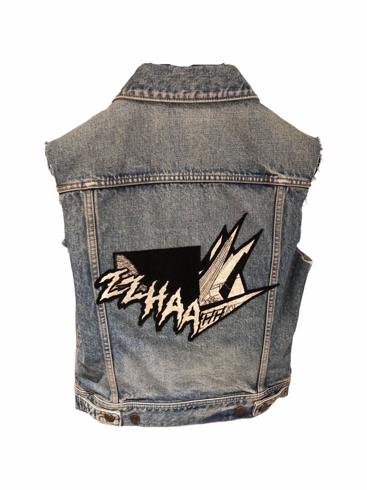 Celine “ZZHAAHH” Rigid Sleeveless Denim Vest
