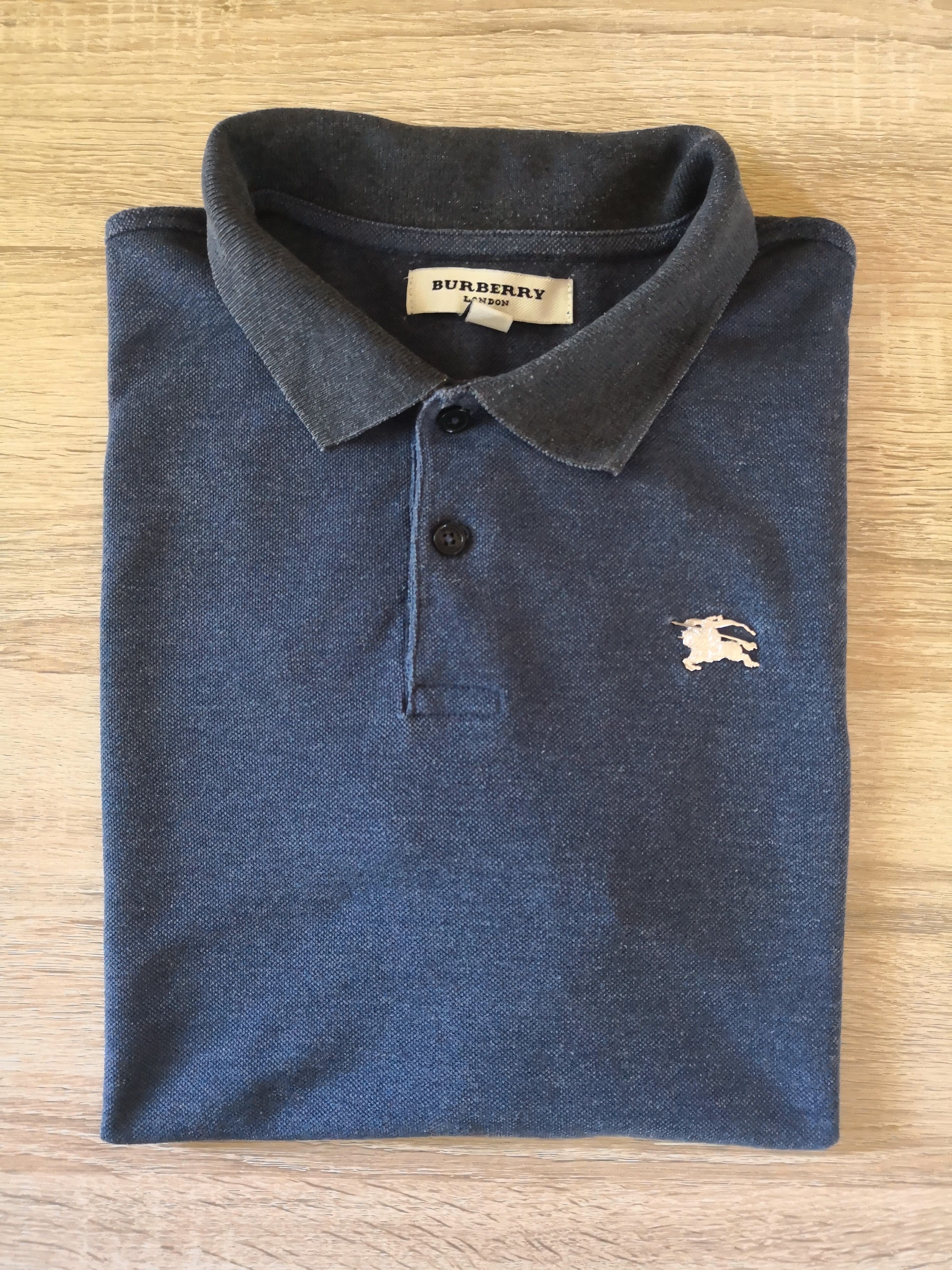 Burberry Navy Burberry London Polo Short Sleeve Size L Metal Logo Grailed