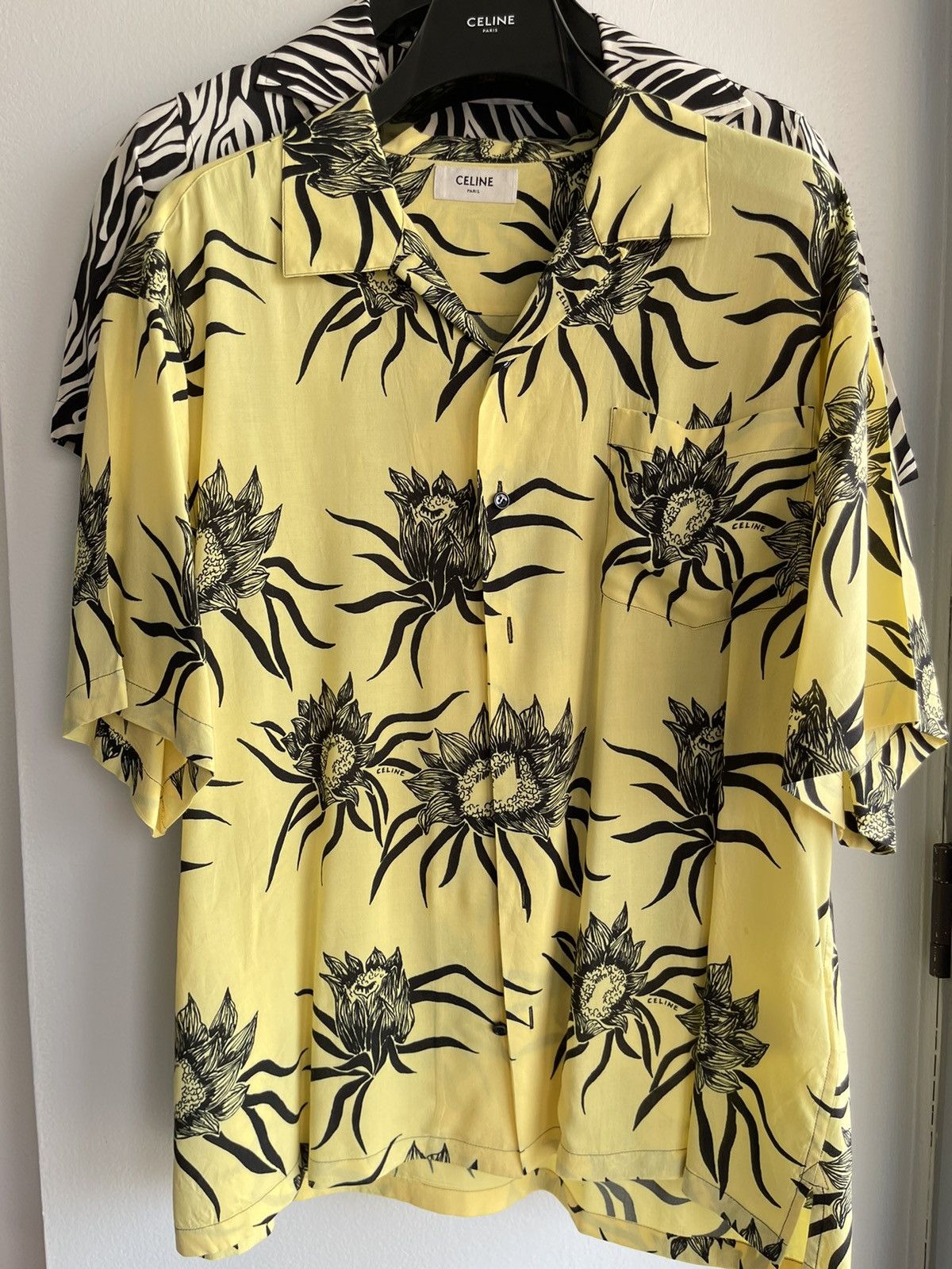 Celine Celine SS21 Runway Hawaiian Silky Runway Shirt Hibiscus