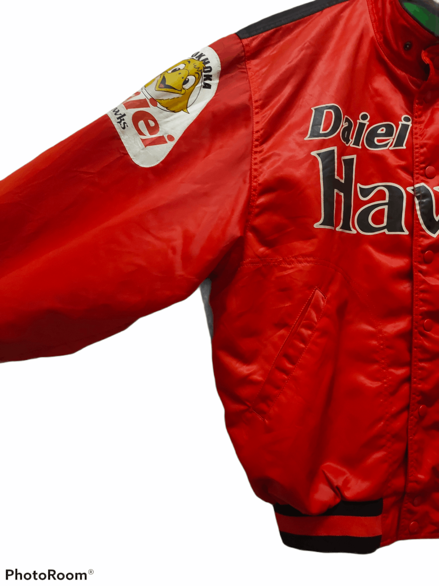Asics Rawlings daiei hawks varsity jacket snap button vintage Size US XL / EU 56 / 4 - 3 Thumbnail