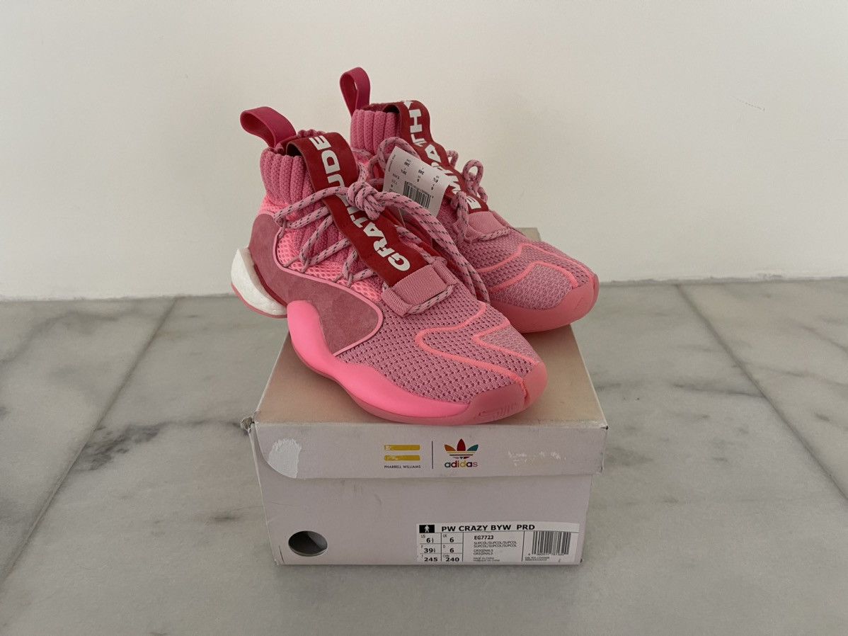 Adidas Pharrell x Crazy BYW X Hyper Pink 2019 Size US 6.5 / EU 39-40 - 6 Thumbnail