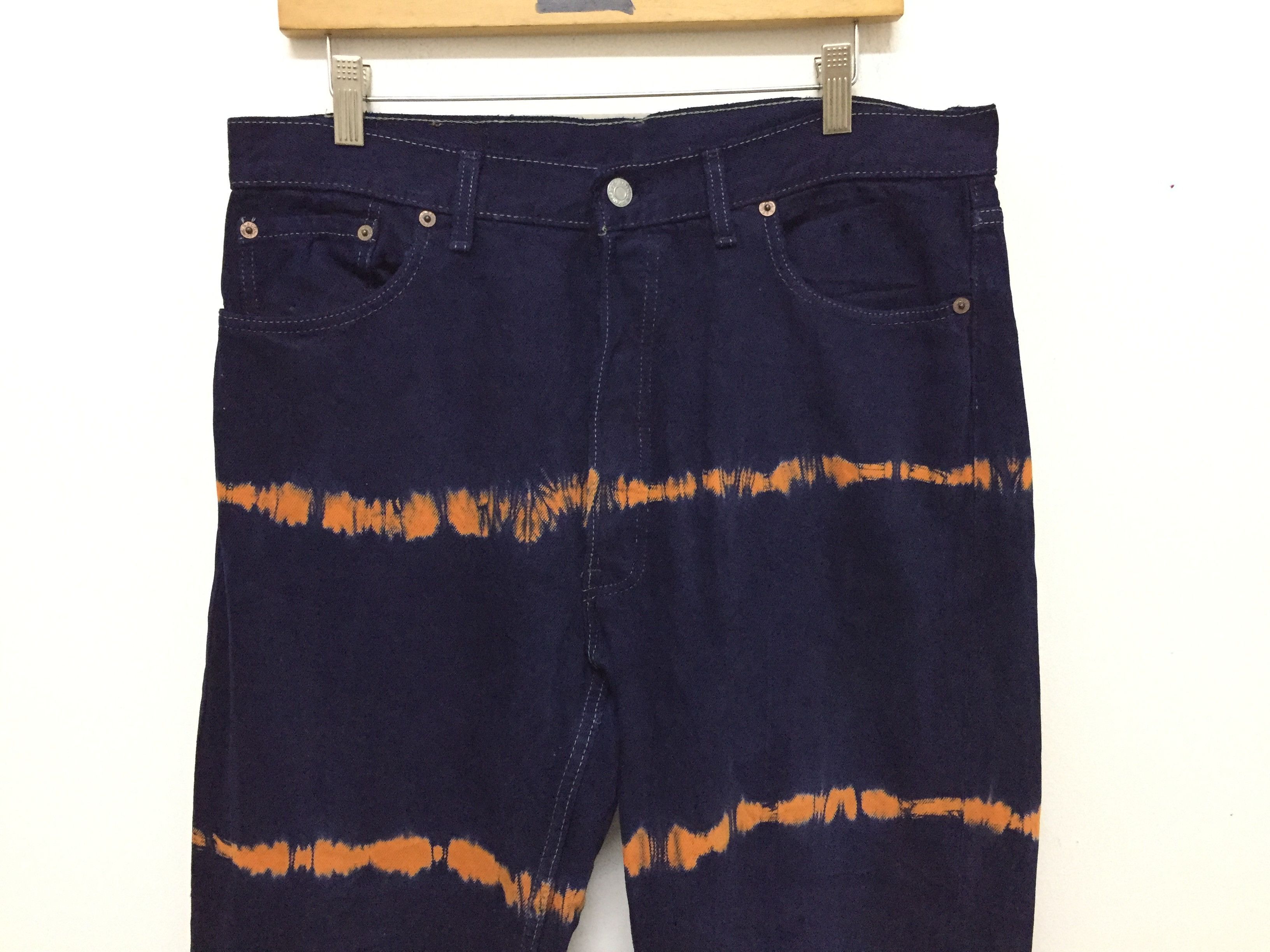 Levi's Vintage Clothing 90's 501 Jungle Snake Tie Dye denim Made in USA Size US 34 / EU 50 - 3 Thumbnail