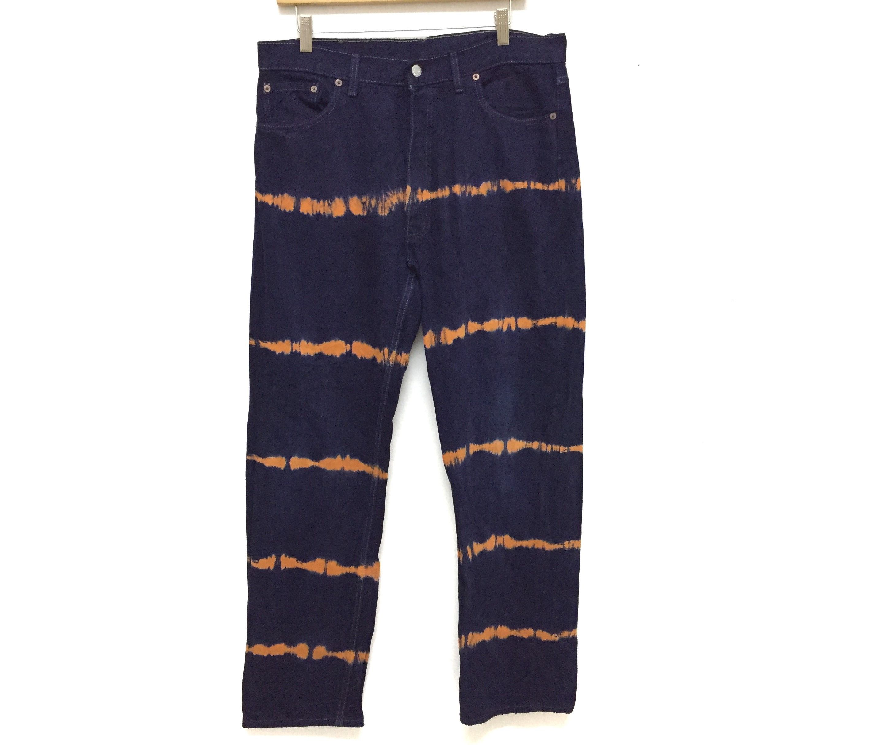 Levi's Vintage Clothing 90's 501 Jungle Snake Tie Dye denim Made in USA Size US 34 / EU 50 - 2 Thumbnail