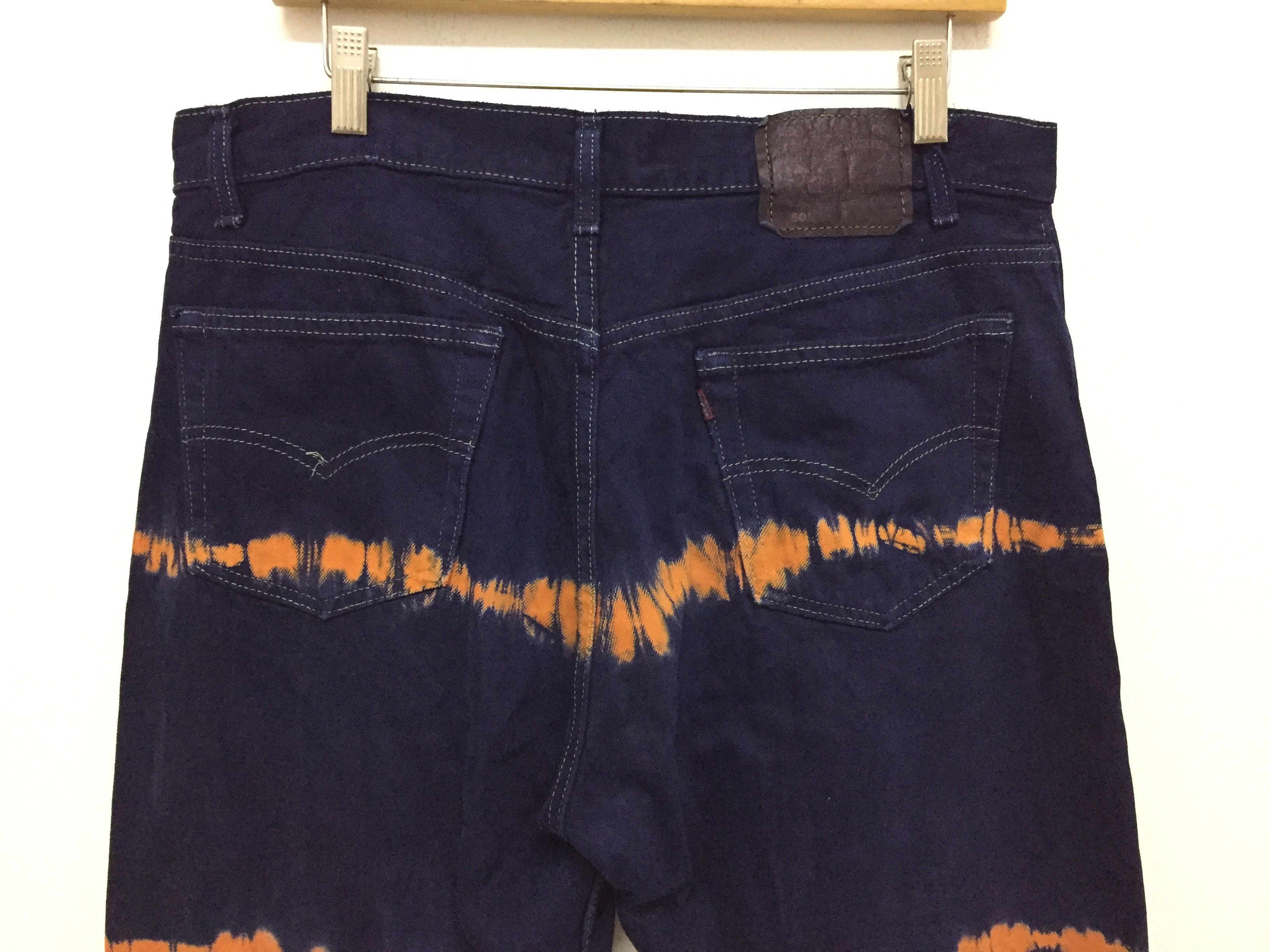 Levi's Vintage Clothing 90's 501 Jungle Snake Tie Dye denim Made in USA Size US 34 / EU 50 - 7 Thumbnail