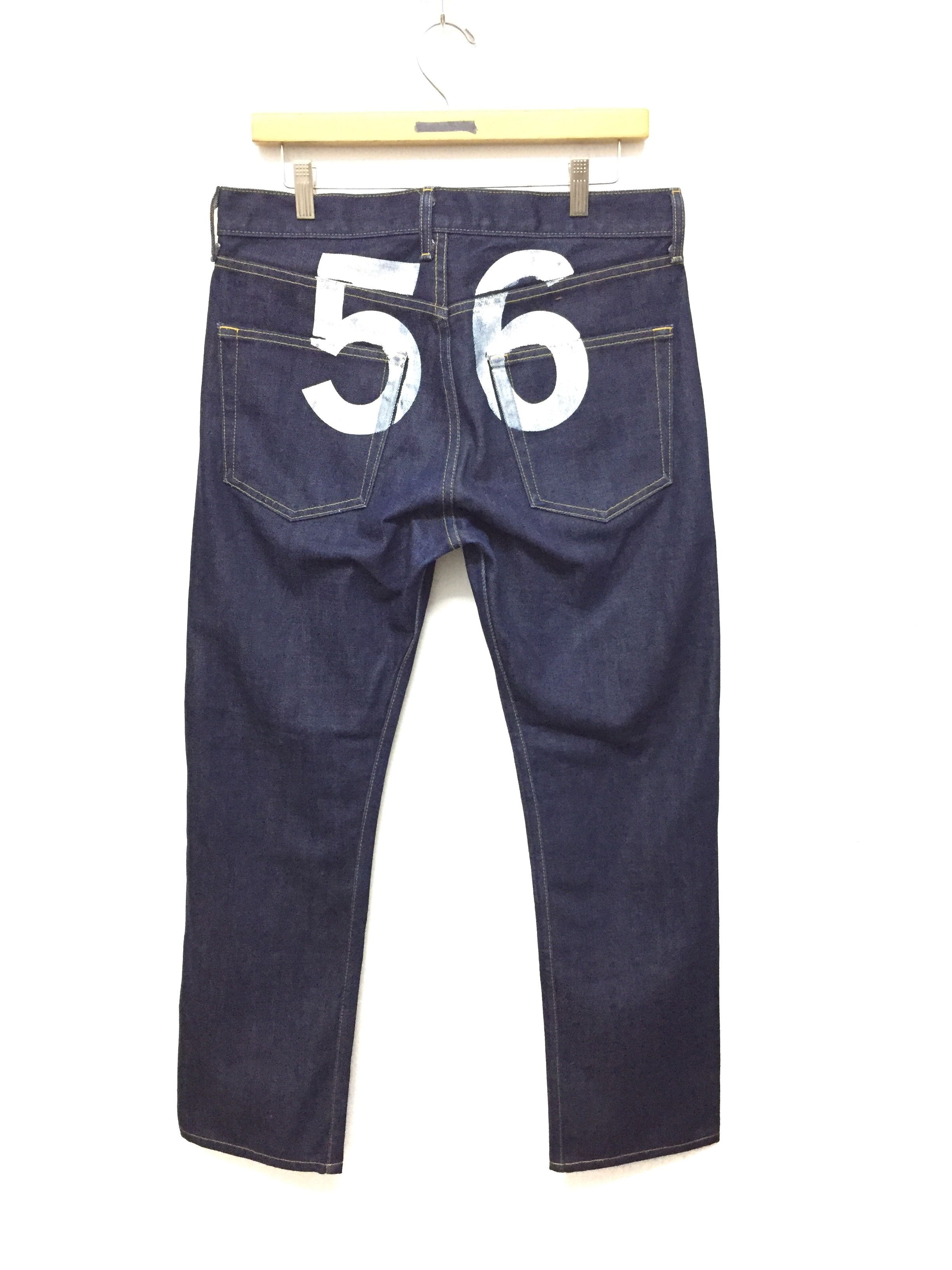 Comme des Garcons AD02 Junya Watanabe 56 Numeric printing Indigo denim Size US 33 - 2 Thumbnail