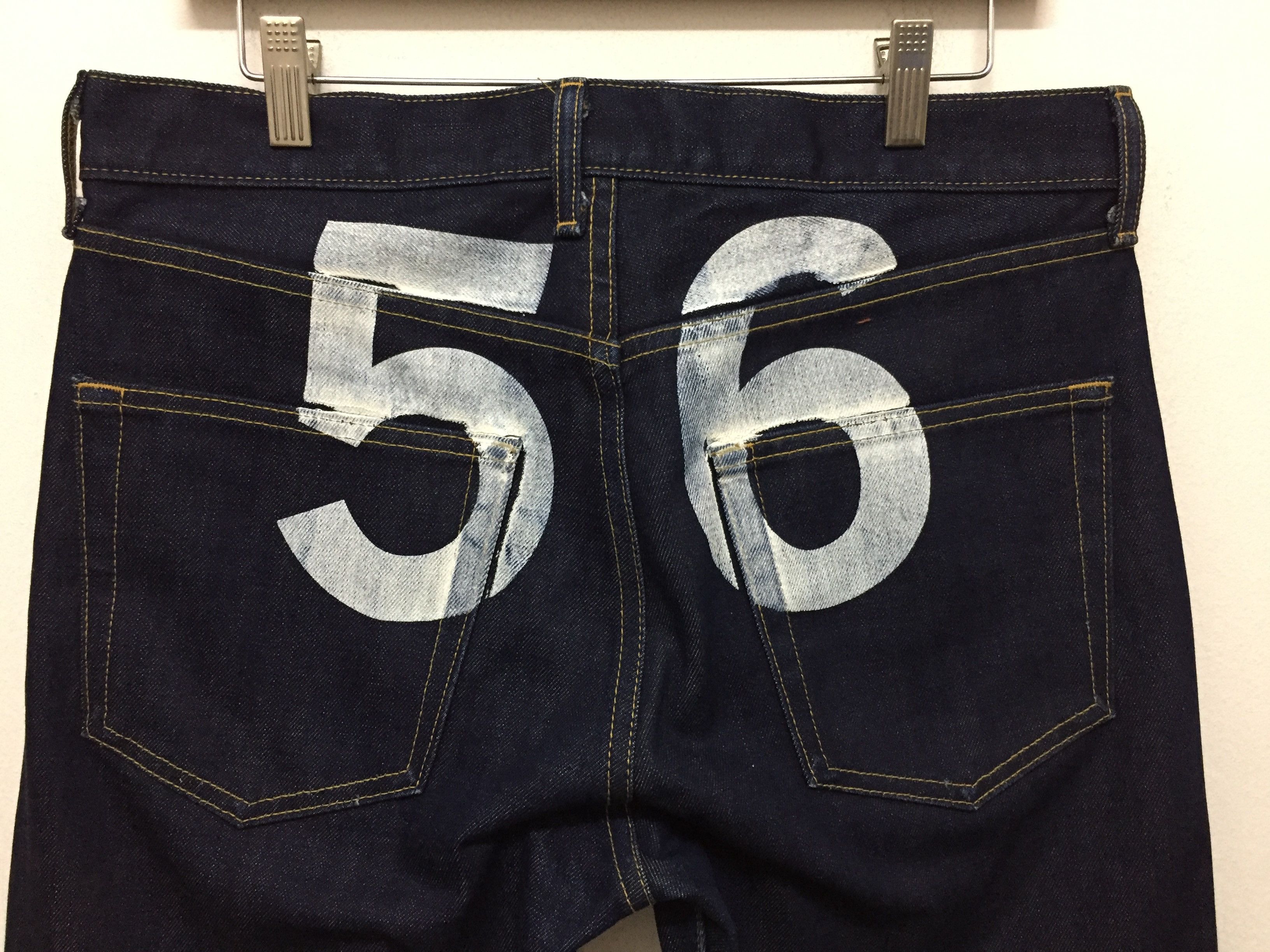 Comme des Garcons AD02 Junya Watanabe 56 Numeric printing Indigo denim Size US 33 - 3 Thumbnail
