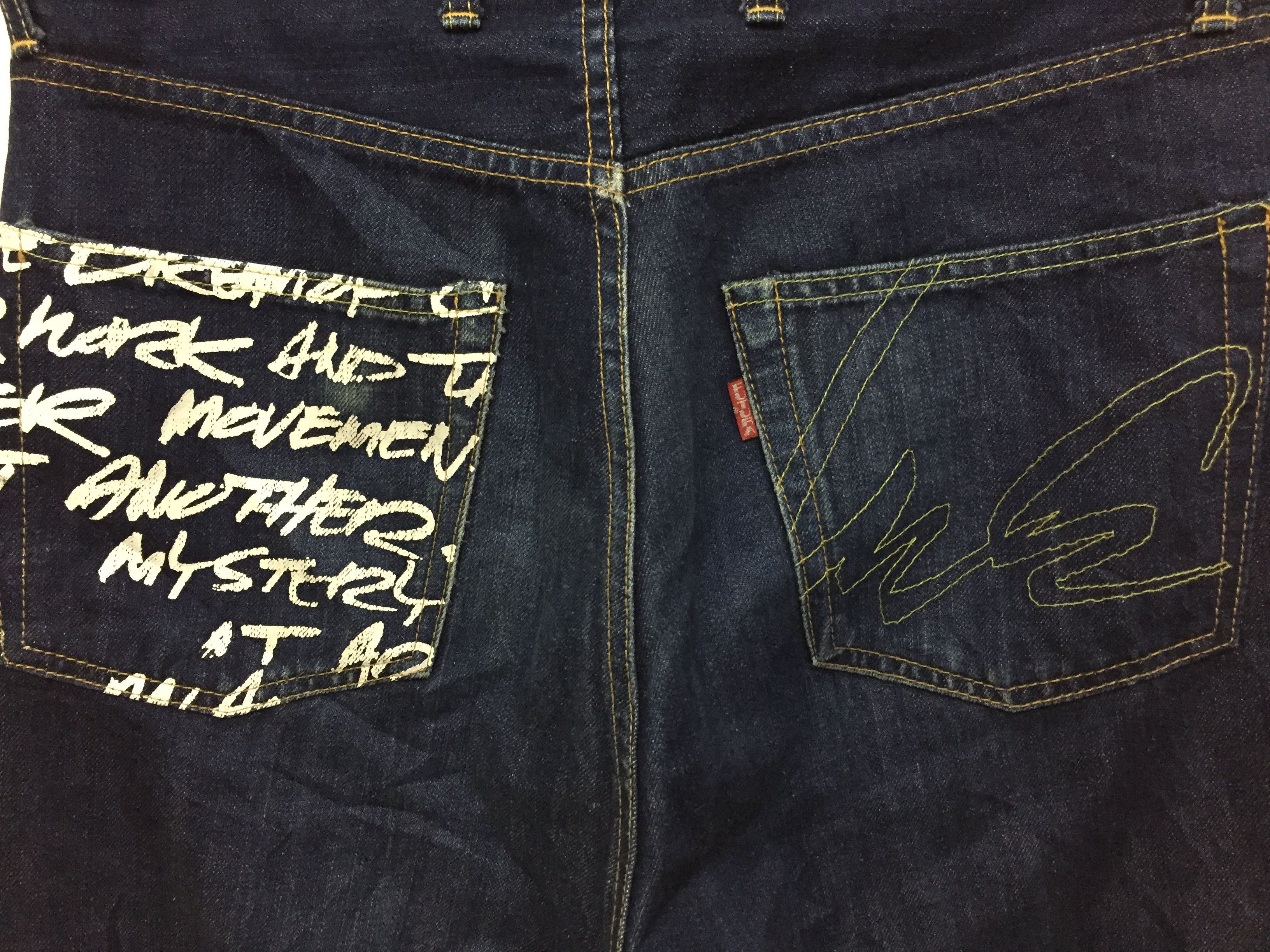 Futura Vtg FUTURA indigo Logo denim Size US 31 - 4 Thumbnail