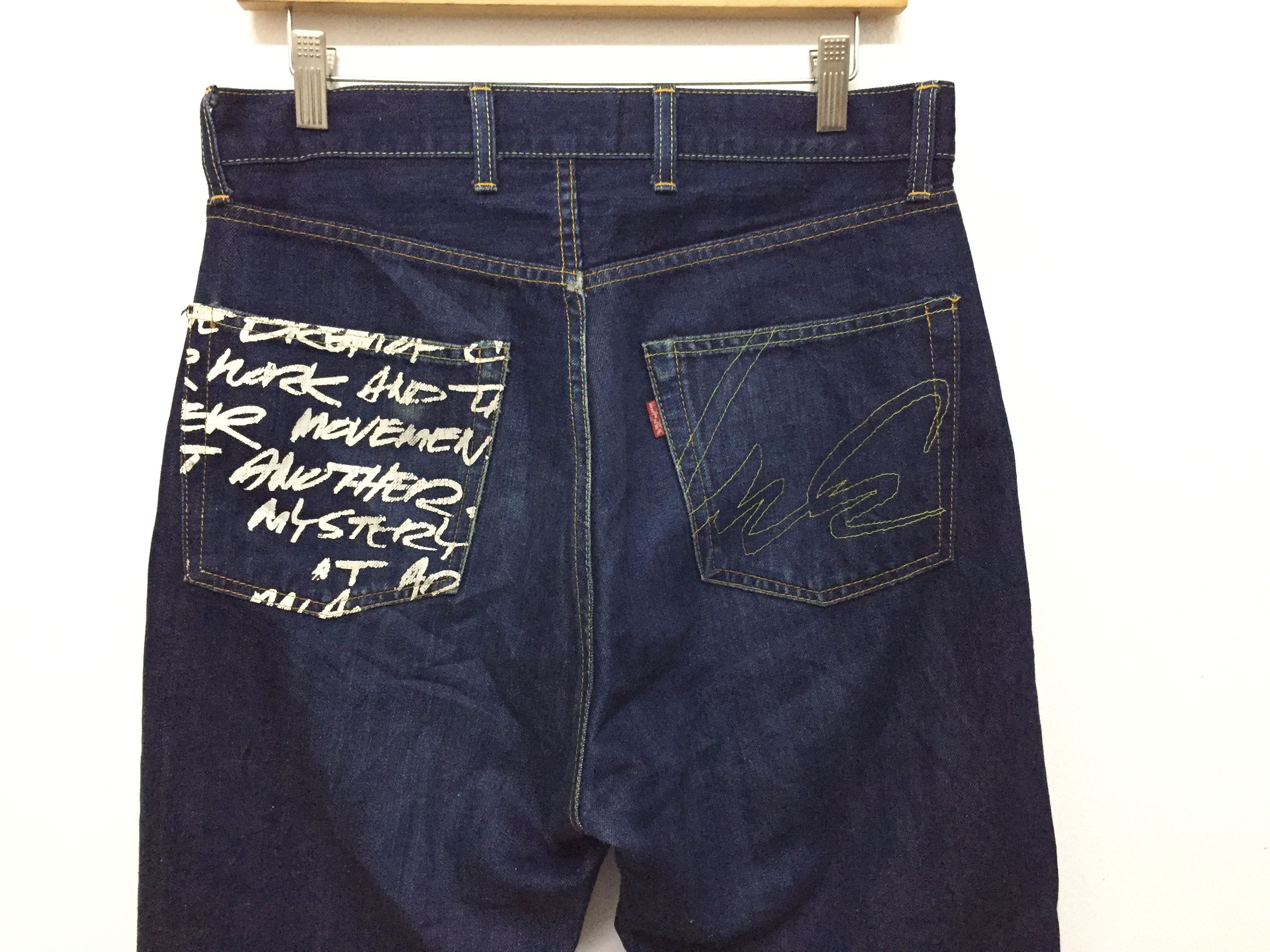 Futura Vtg FUTURA indigo Logo denim Size US 31 - 3 Thumbnail