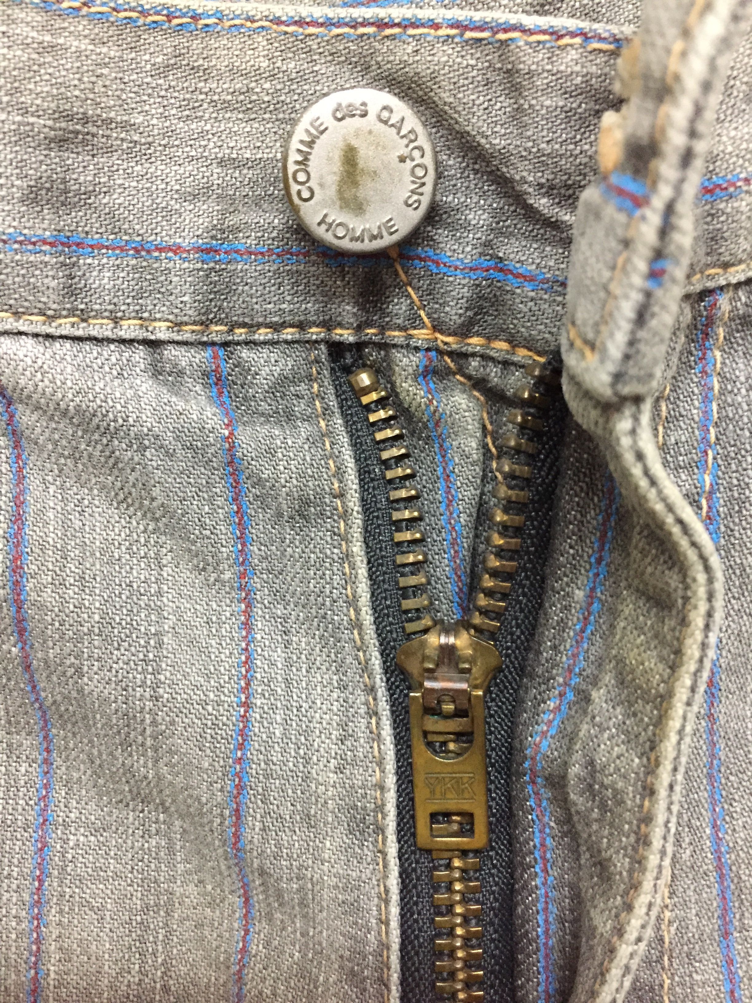 Comme des Garcons Homme Plus AD2003 stripe paisley denim Size US 31 - 11 Thumbnail