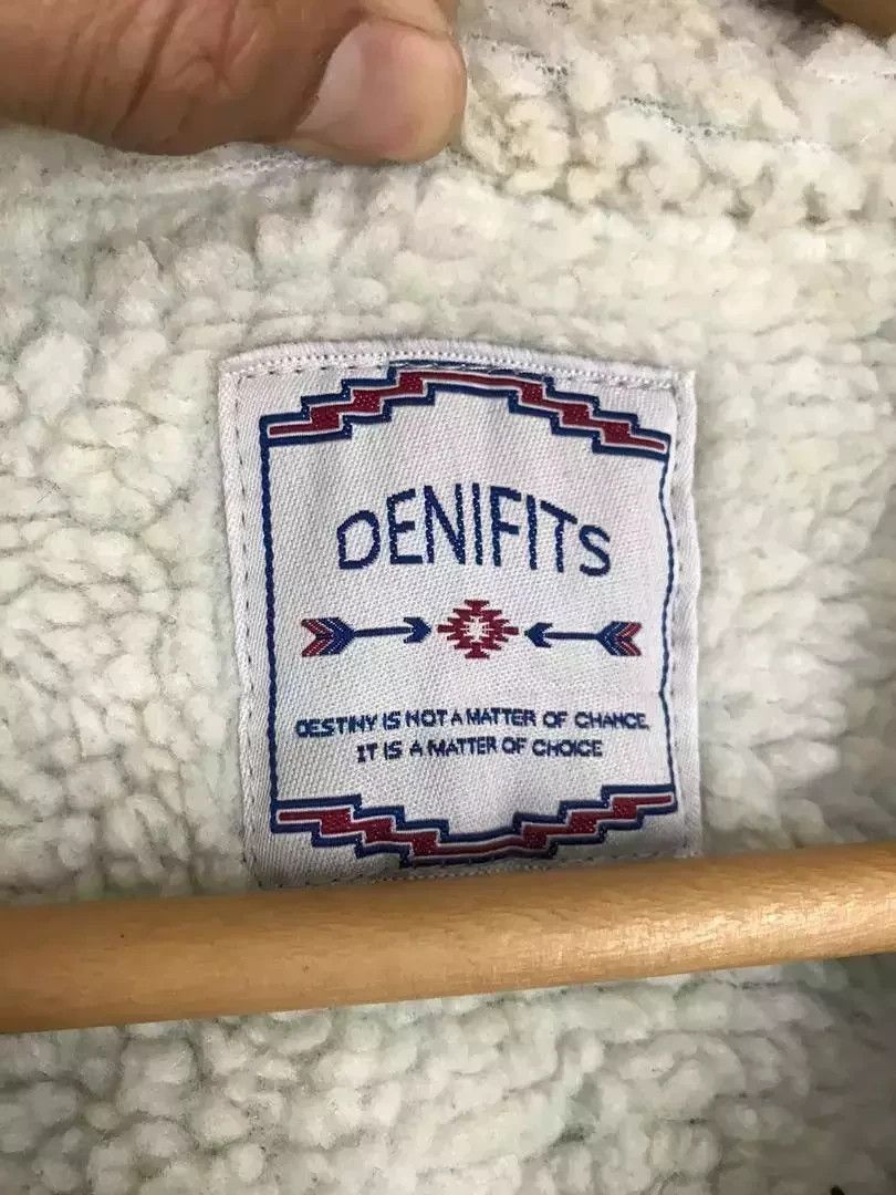Japanese Brand Vintage DENIFITS Sherpa Denim Trucker Jacket Size US L / EU 52-54 / 3 - 5 Thumbnail