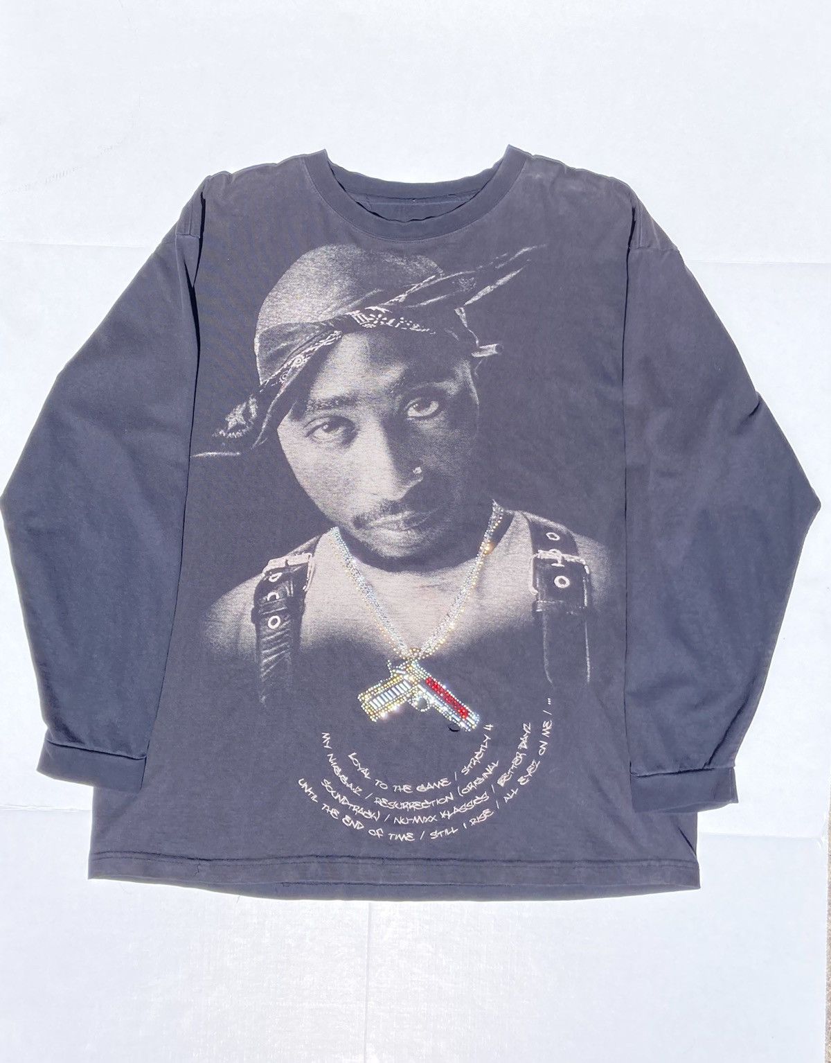 image of Vintage 2Pac Longsleeve in Black, Men's (Size XL)