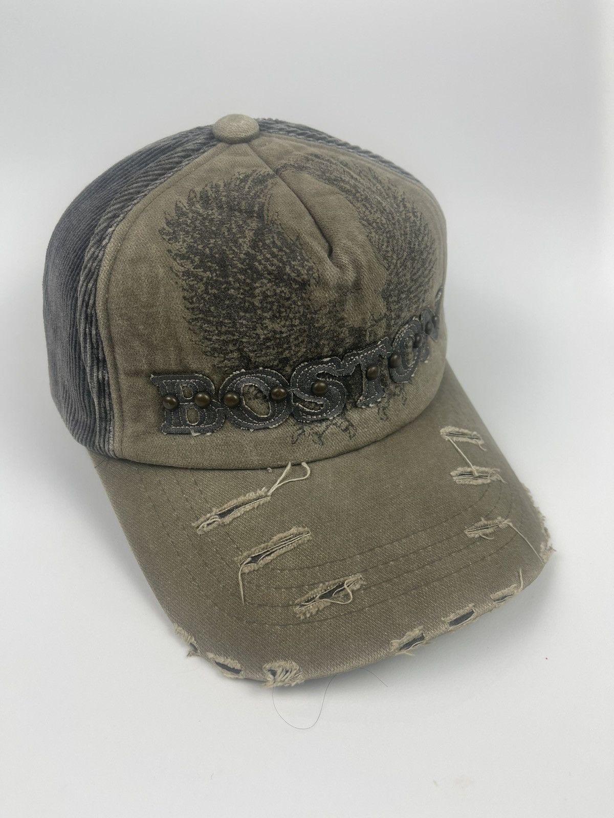 Japanese Brand Boston Coduroy Distressed Style Hat Cap Size ONE SIZE - 3 Thumbnail