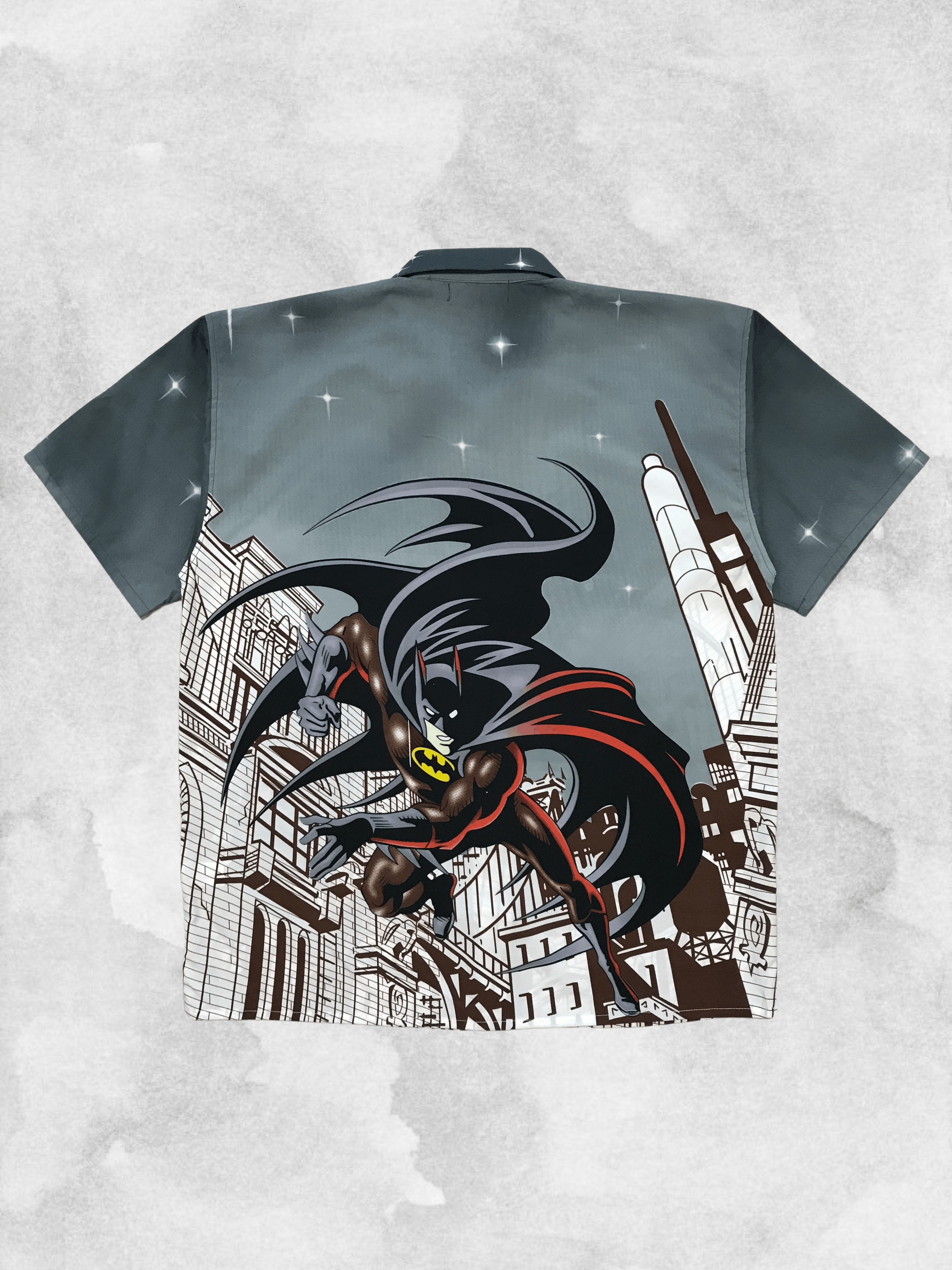 DC Comics BATMAN Vintage Crazy Shirt Hawaiian Allover Print Art 90s Size US L / EU 52-54 / 3 - 2 Thumbnail