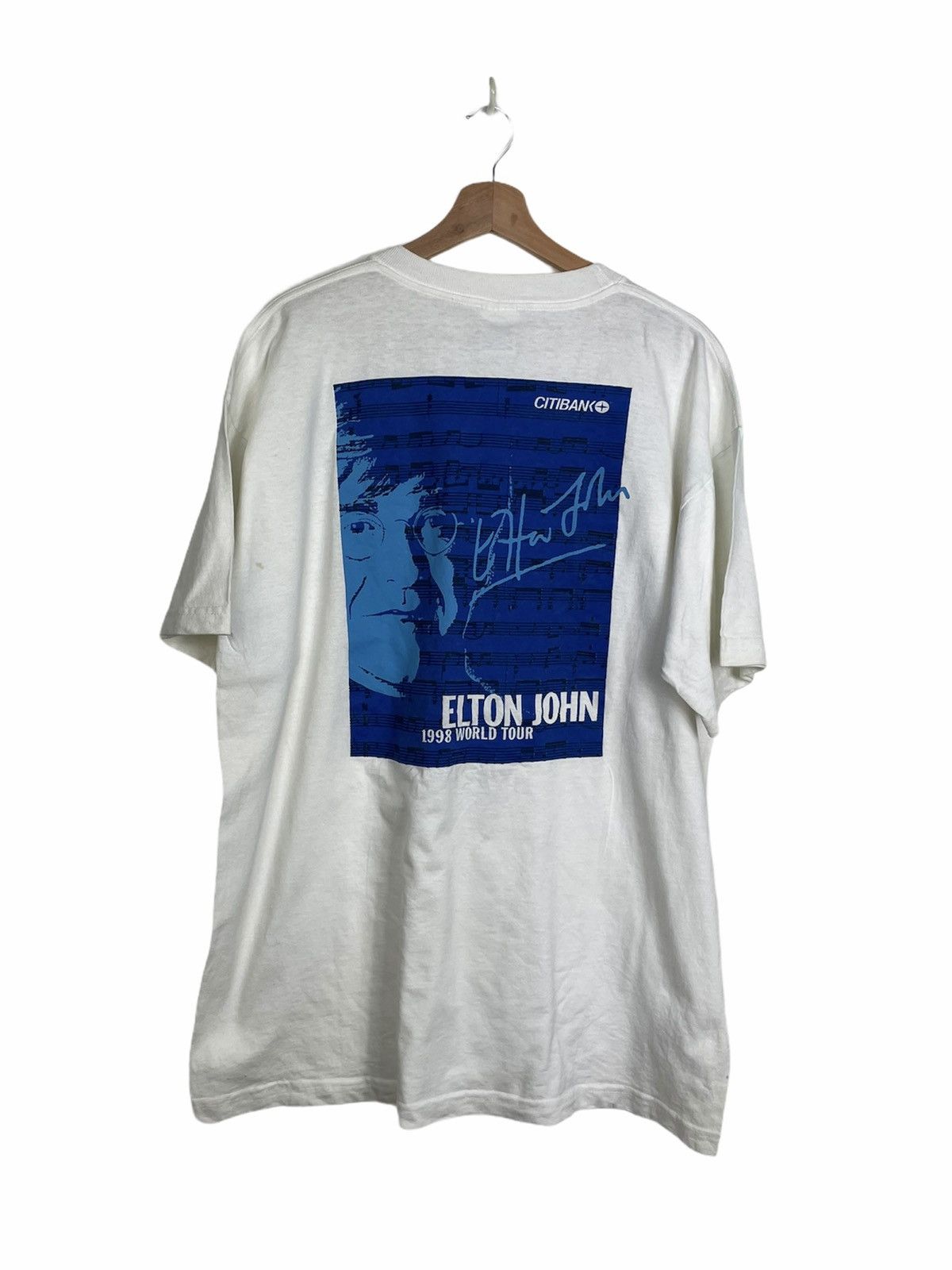 Band Tees × Vintage Vintage 1998 Elton John x Citibank World Tour Tee Size US XL / EU 56 / 4 - 1 Thumbnail