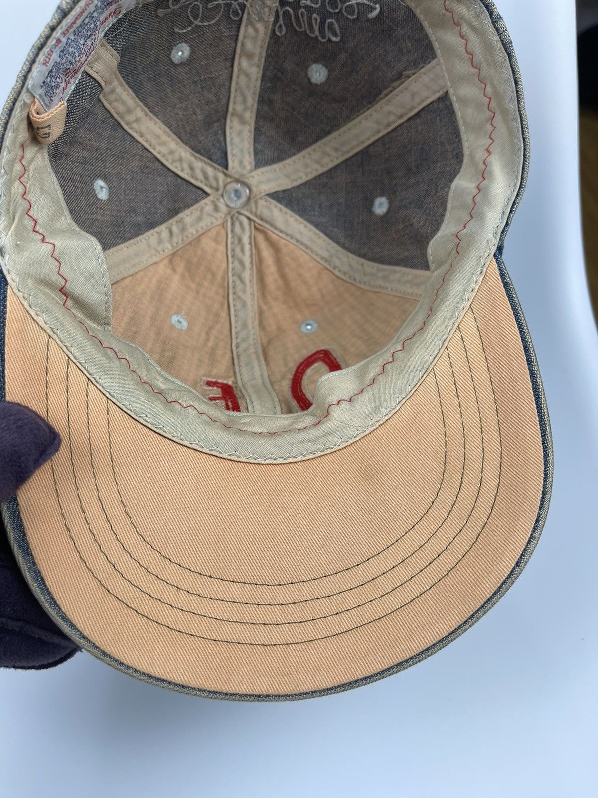 Japanese Brand Vintage Denim & Dungaree Leather Adjustble Hat Size ONE SIZE - 10 Thumbnail
