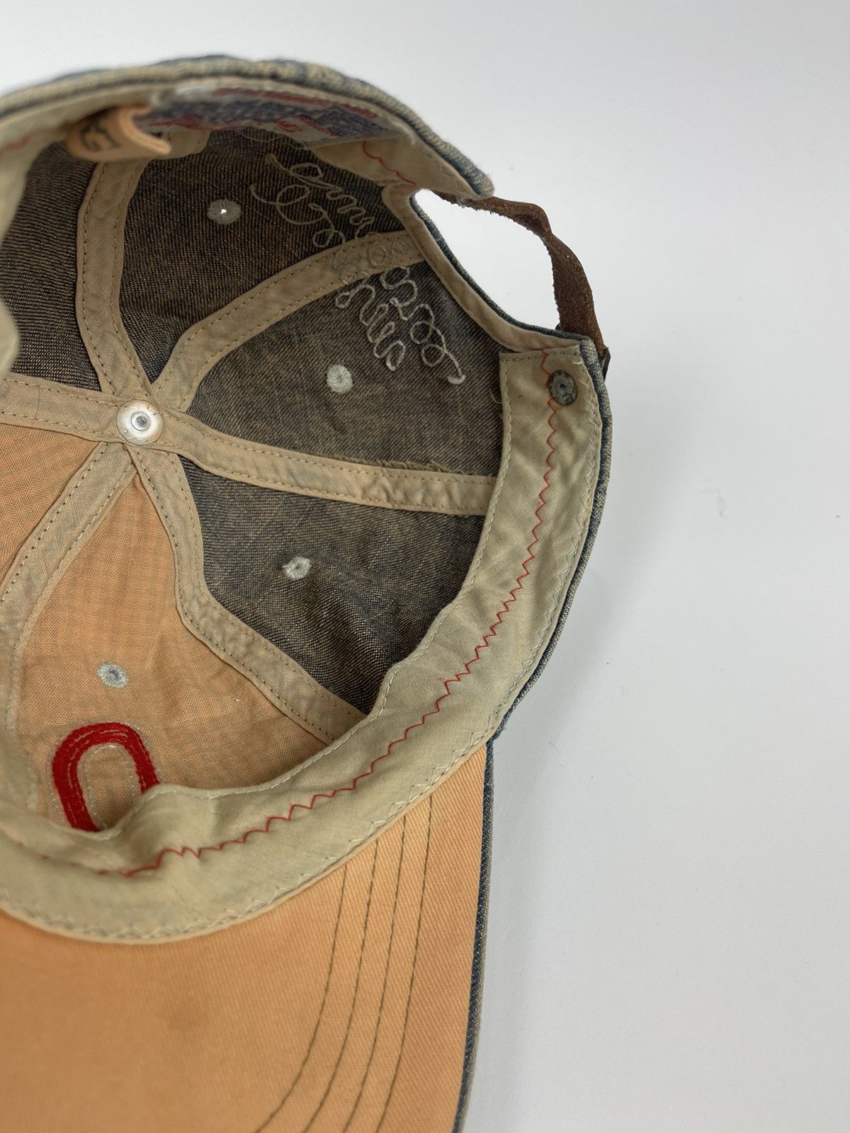 Japanese Brand Vintage Denim & Dungaree Leather Adjustble Hat Size ONE SIZE - 11 Thumbnail