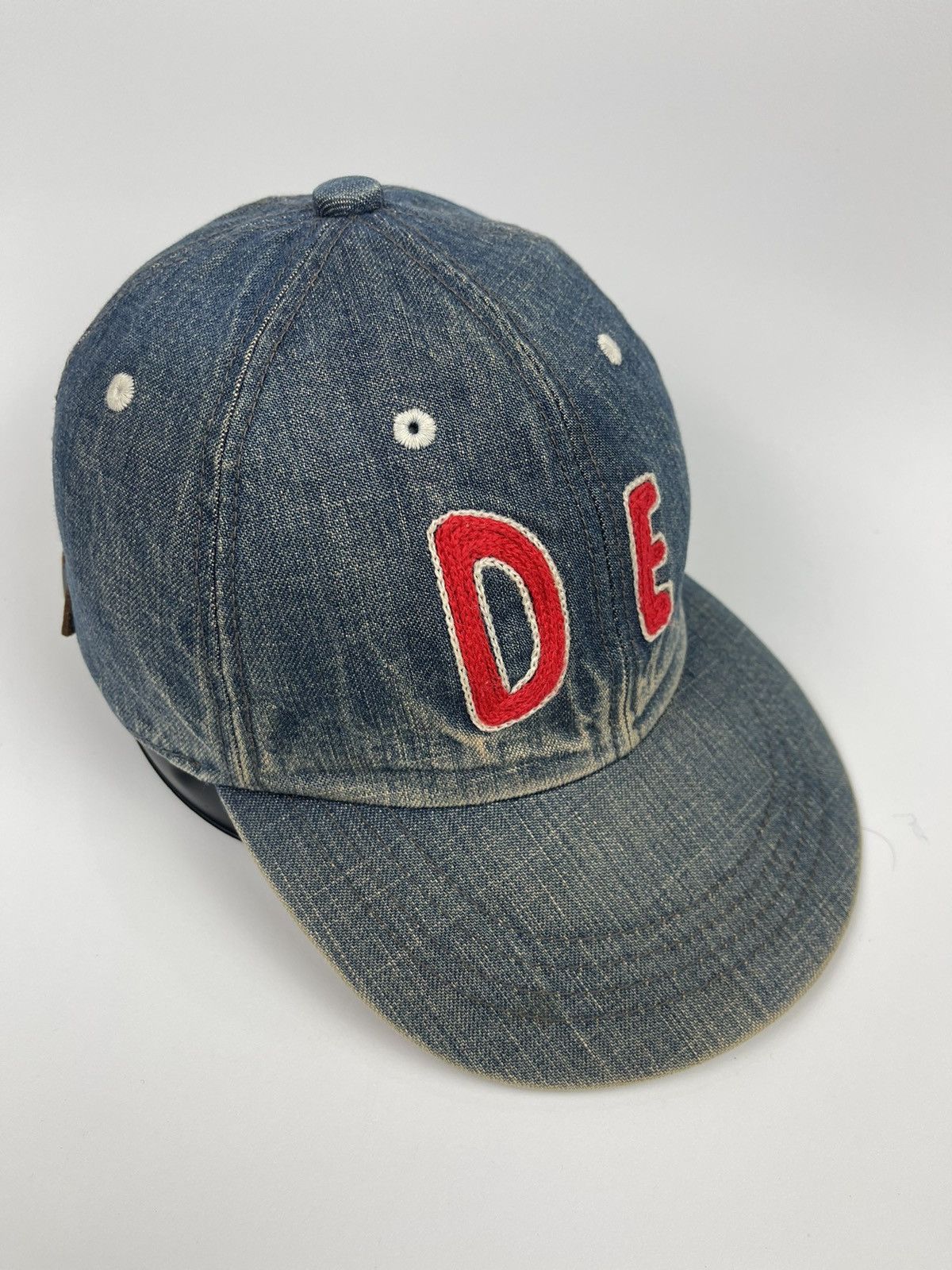 Japanese Brand Vintage Denim & Dungaree Leather Adjustble Hat Size ONE SIZE - 3 Thumbnail