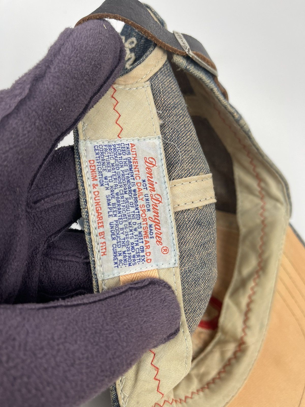 Japanese Brand Vintage Denim & Dungaree Leather Adjustble Hat Size ONE SIZE - 13 Thumbnail