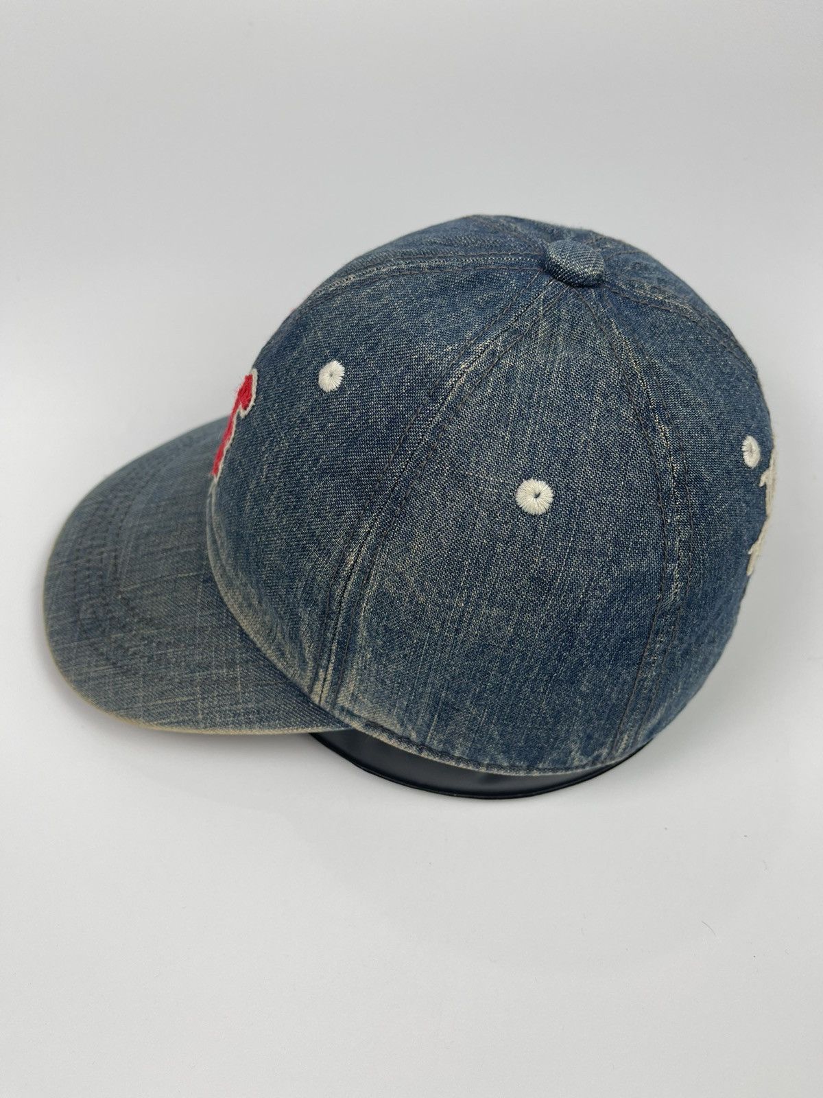 Japanese Brand Vintage Denim & Dungaree Leather Adjustble Hat Size ONE SIZE - 5 Thumbnail