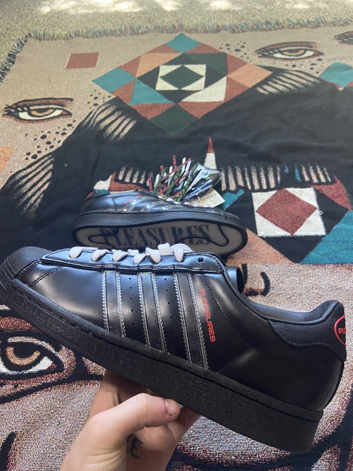 pleasures x adidas superstar sneakers