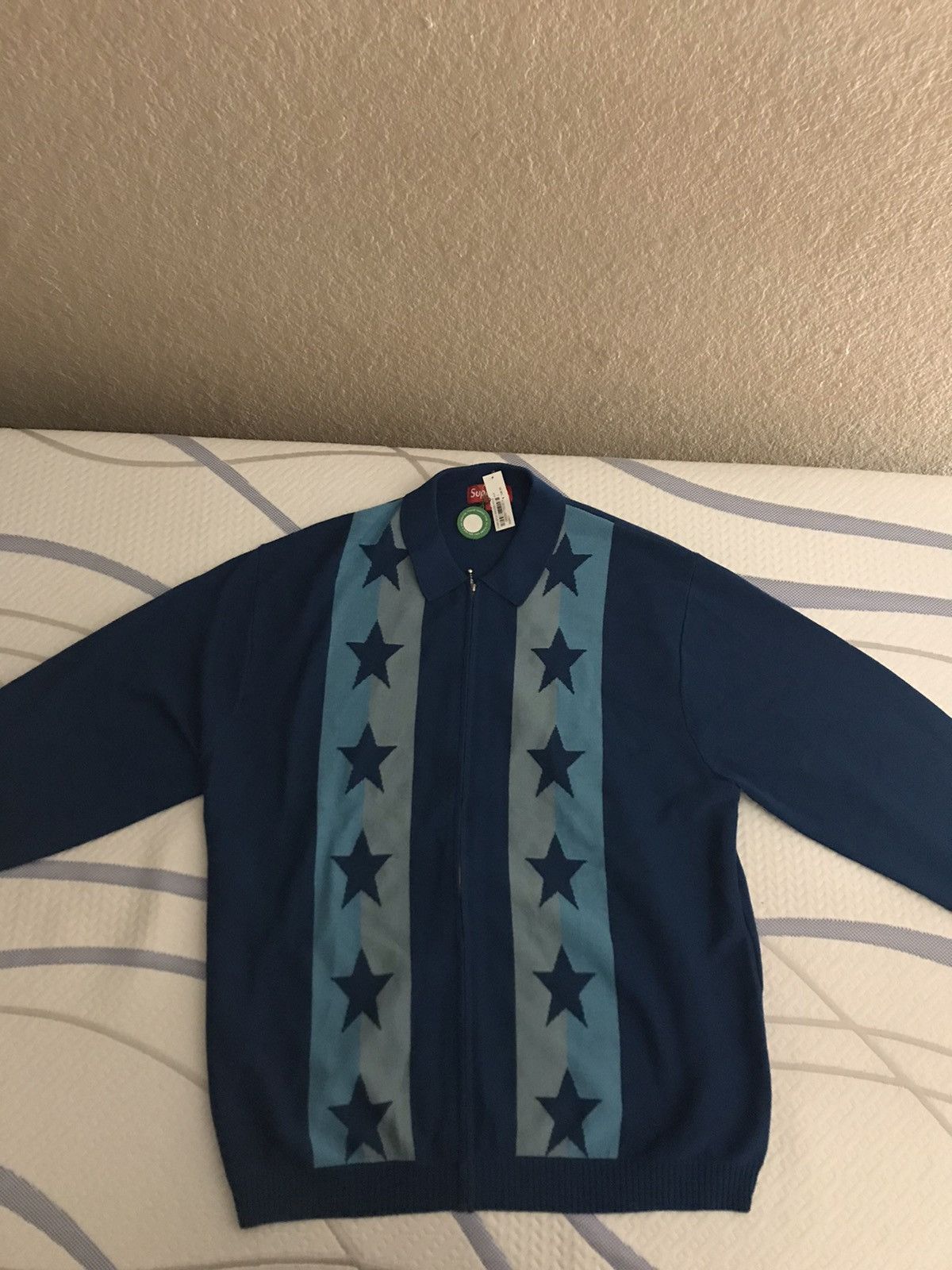 Supreme STARS ZIP UP SWEATER POLO | Grailed