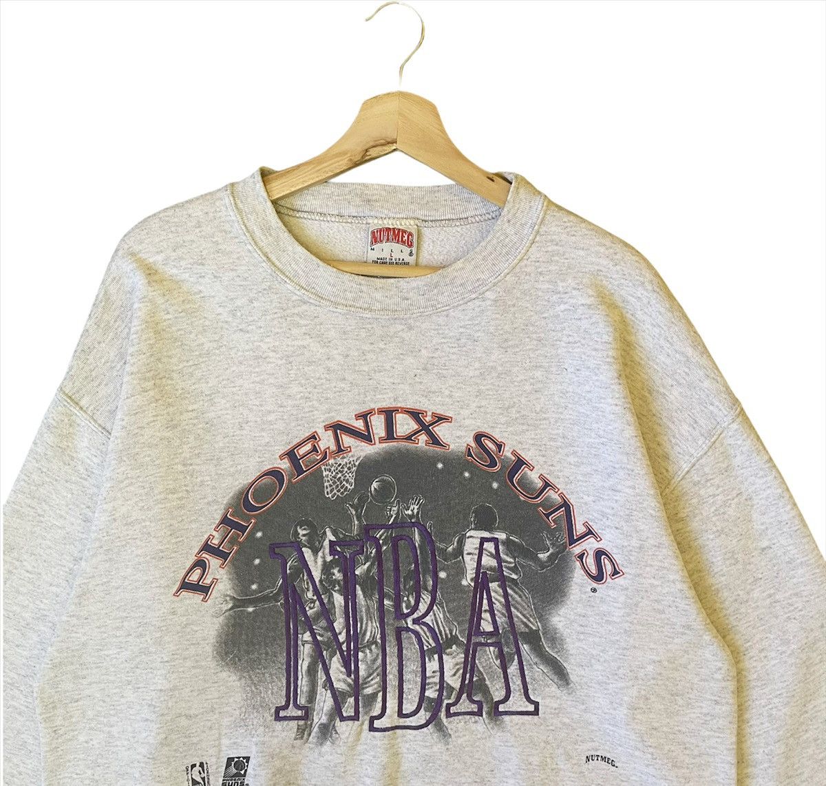 NBA × Vintage Vintage 90s NBA Phoenix Sun Big Logo Sweatshirts Size M Size US M / EU 48-50 / 2 - 4 Thumbnail