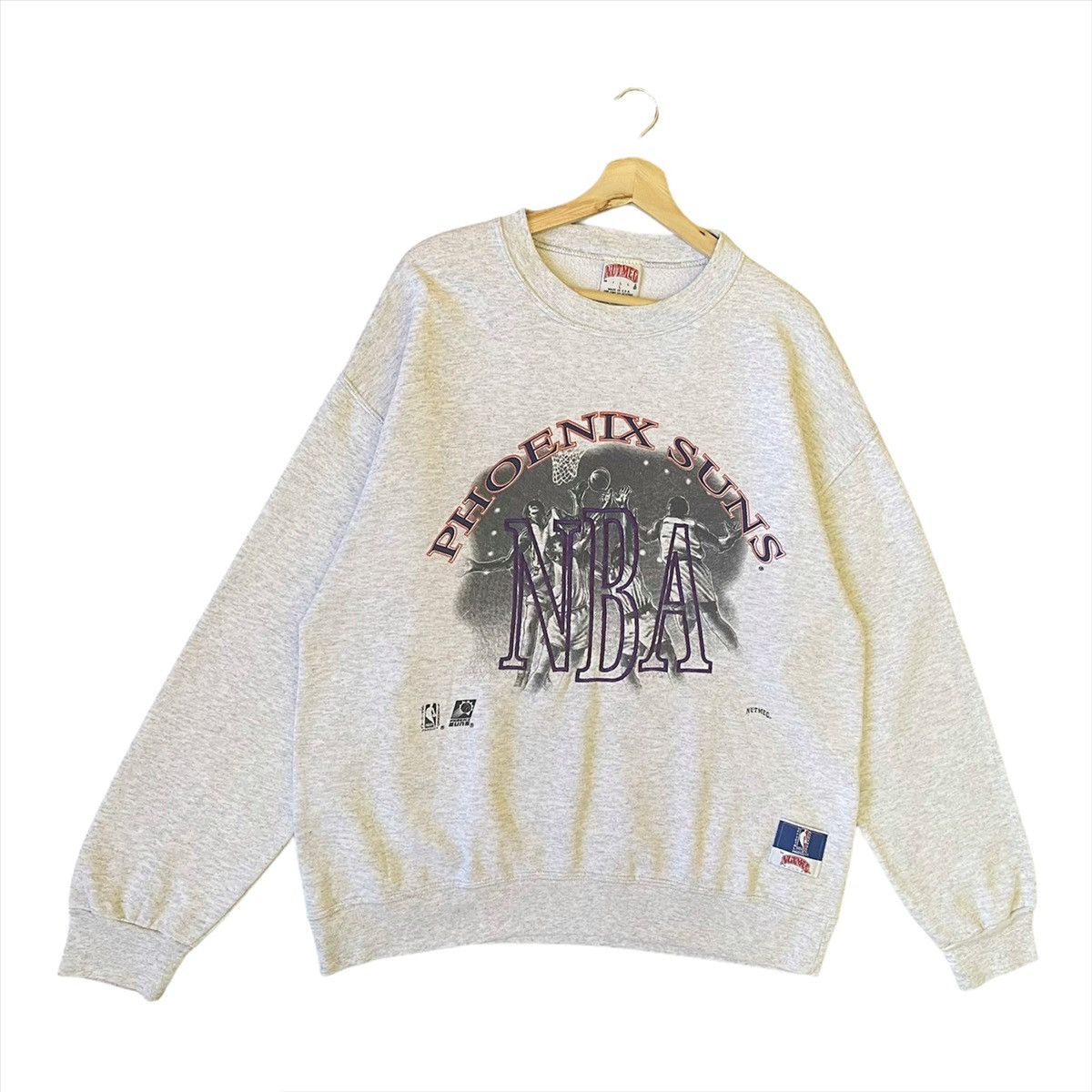 NBA × Vintage Vintage 90s NBA Phoenix Sun Big Logo Sweatshirts Size M Size US M / EU 48-50 / 2 - 2 Thumbnail