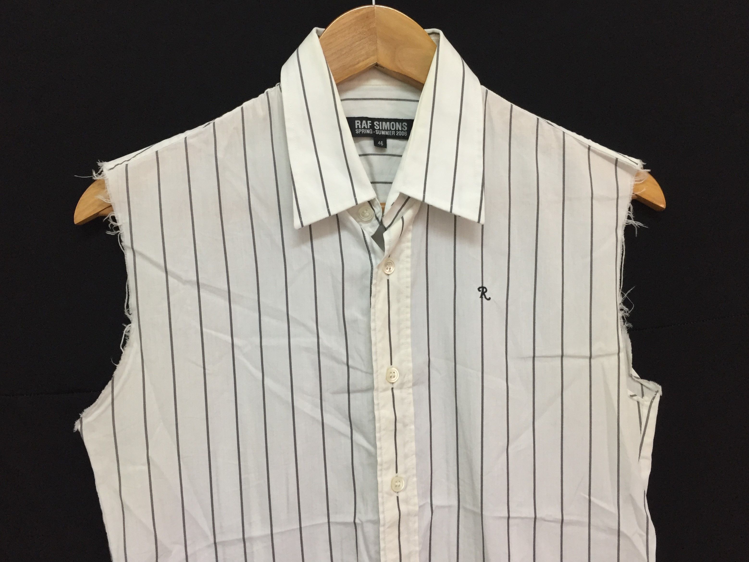 Raf Simons SS06 Archive Sleeveless Stripe Shirt Size US S / EU 44-46 / 1 - 5 Thumbnail