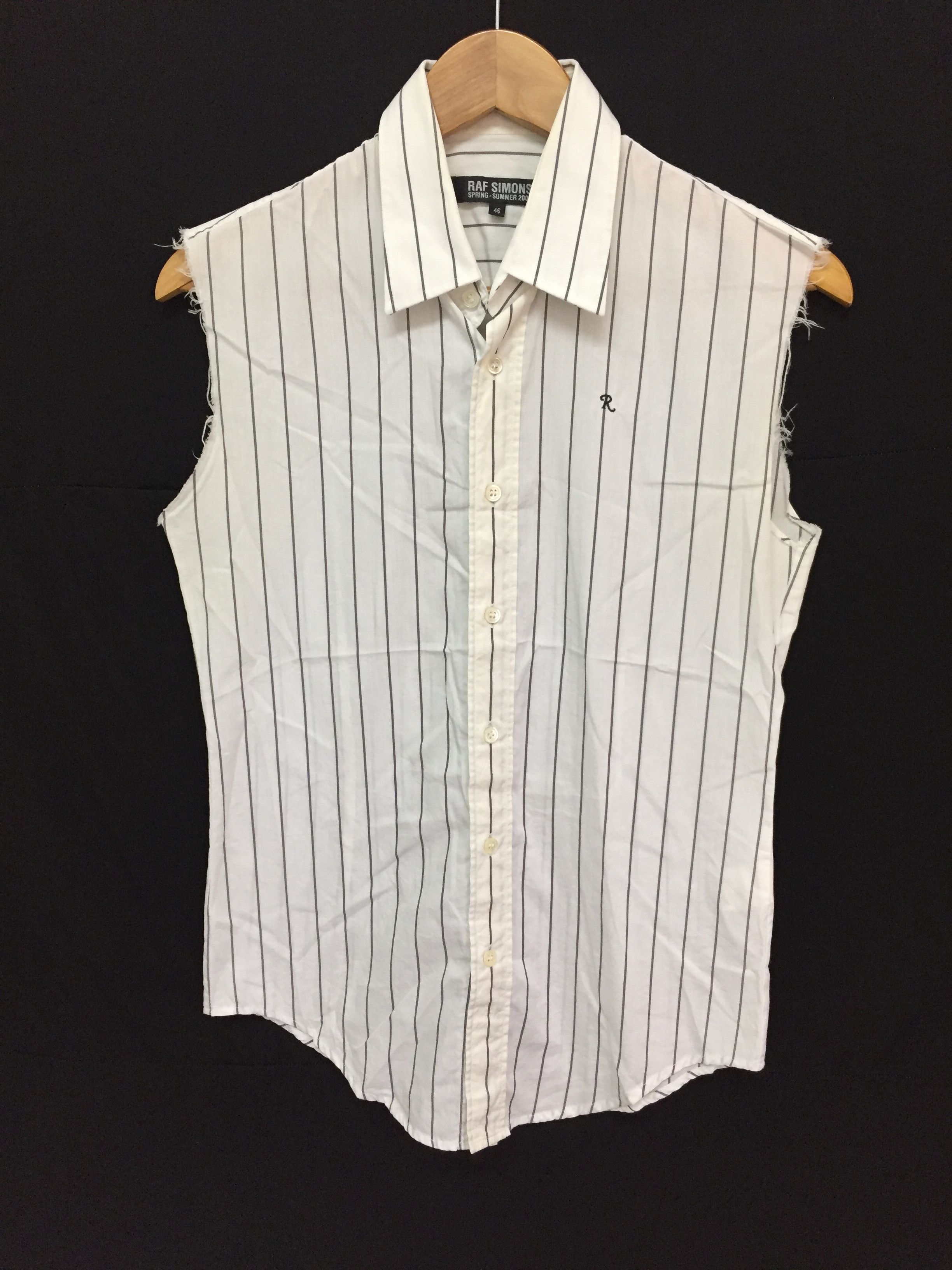 Raf Simons SS06 Archive Sleeveless Stripe Shirt Size US S / EU 44-46 / 1 - 3 Thumbnail