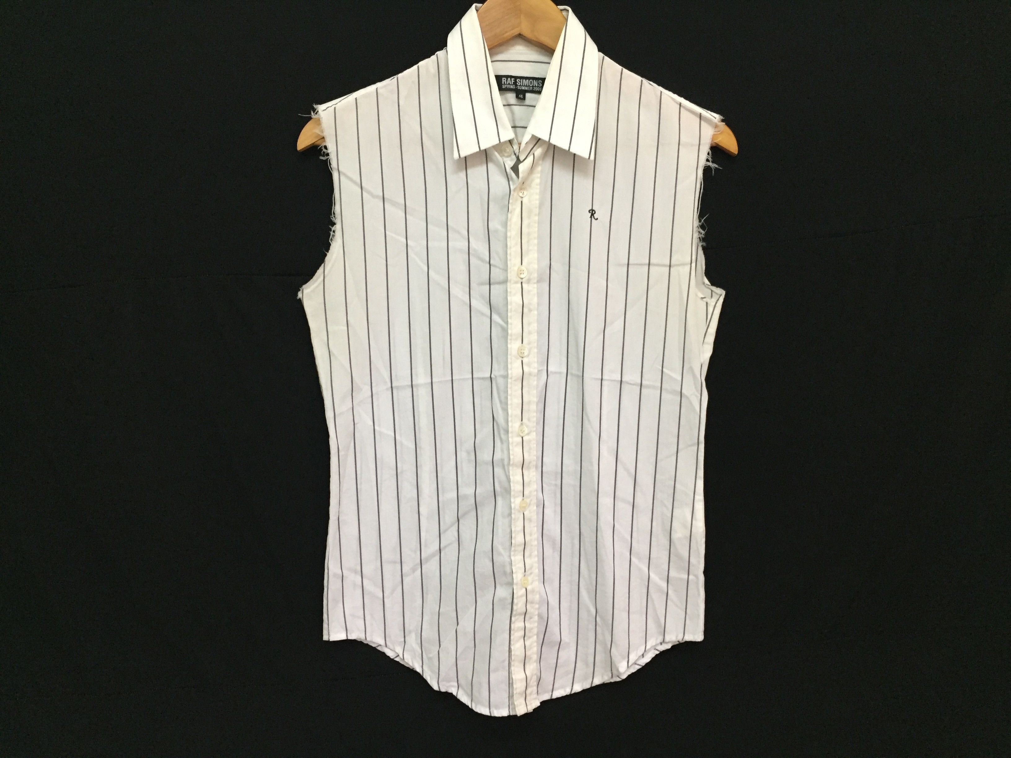 Raf Simons SS06 Archive Sleeveless Stripe Shirt Size US S / EU 44-46 / 1 - 2 Thumbnail