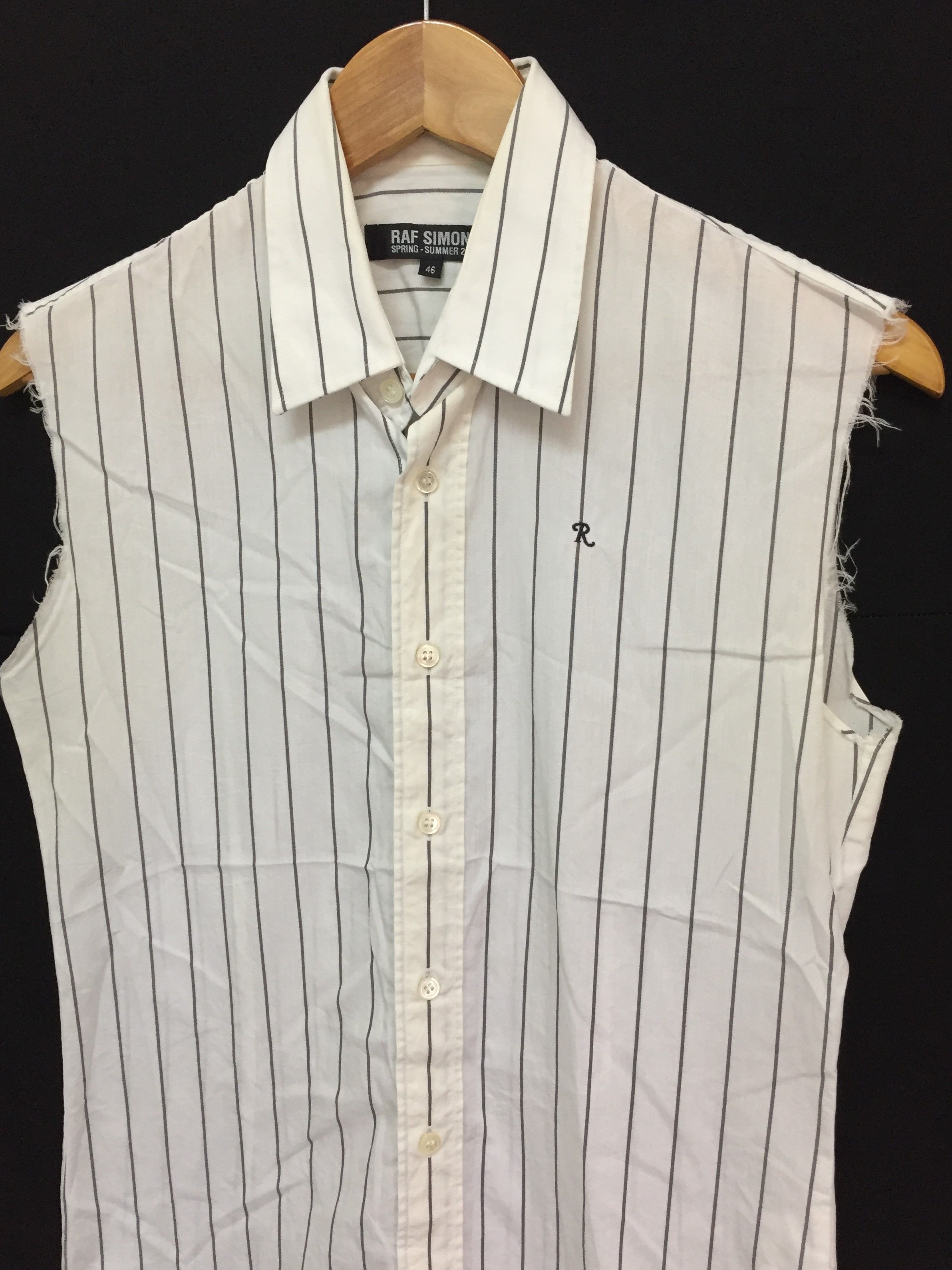 Raf Simons SS06 Archive Sleeveless Stripe Shirt Size US S / EU 44-46 / 1 - 4 Thumbnail