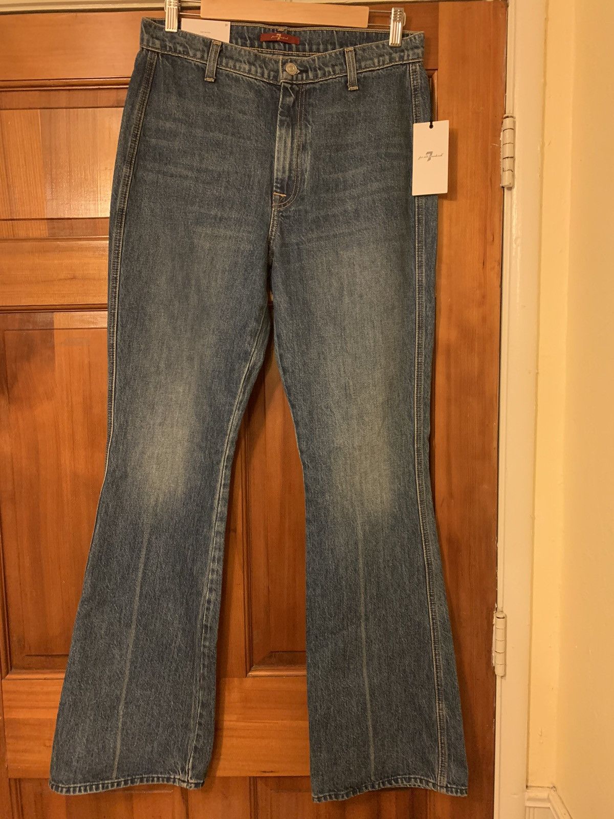 7 For All Mankind × Designer *RARE* New 7 For All Mankind Flared Denim Jeans - 31 Size US 31 - 1 Thumbnail